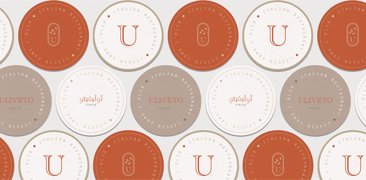 luxury Italian restaurant brand identity design, Branding Agency Kuwait.