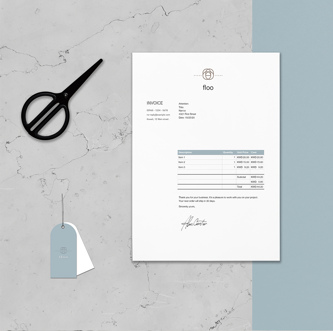 retail store invoice design kuwait