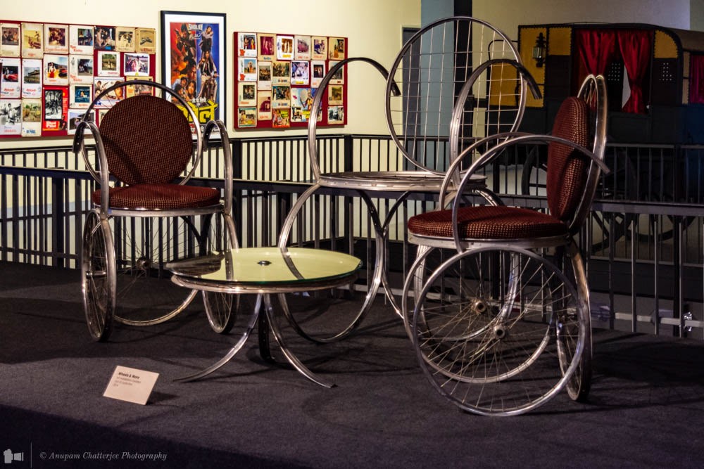 Furniture made out of Cycle wheel rims