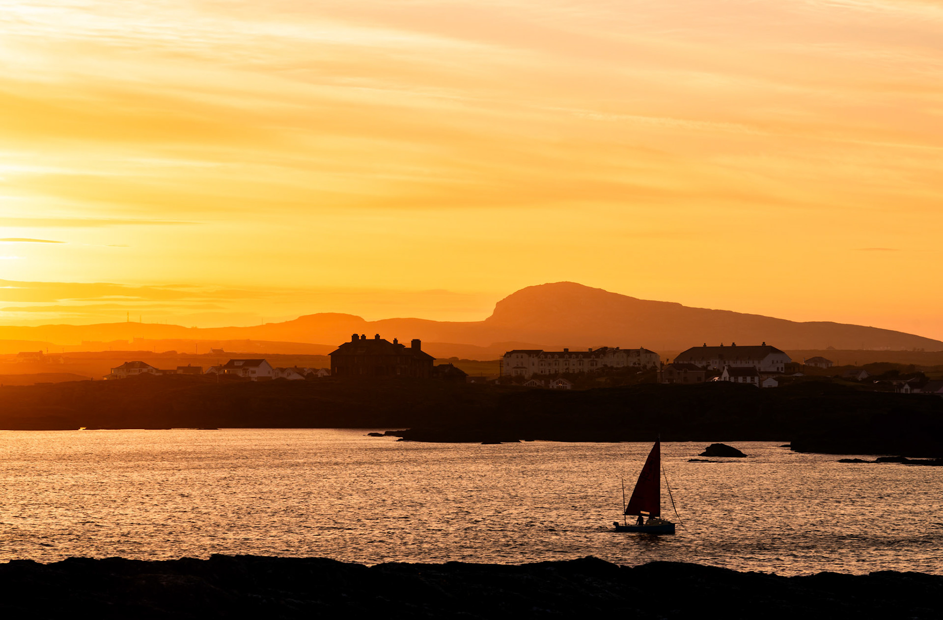 Sunset walking around Trearddur bay Anglesey