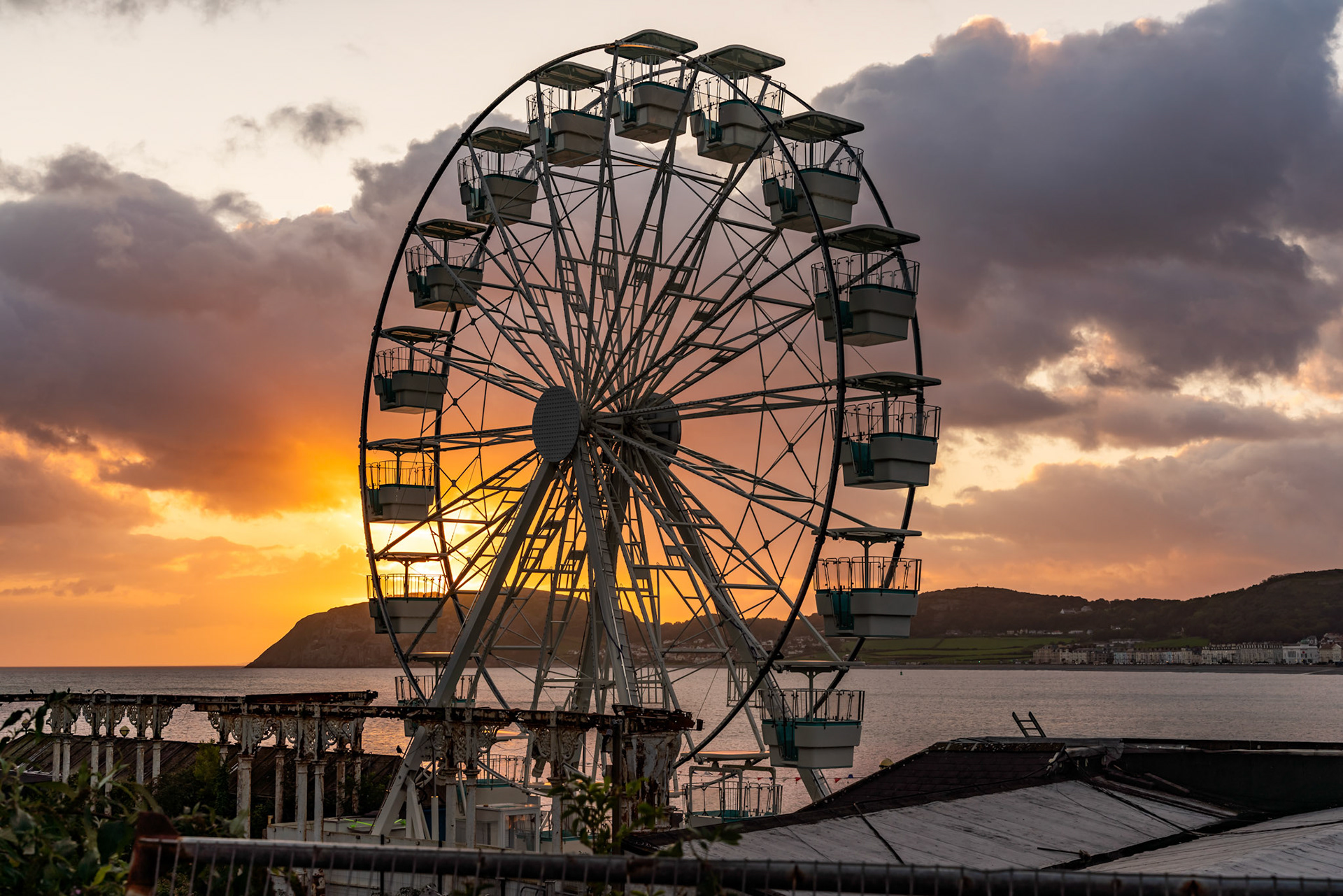 Sunrise at Llandudno Promenade  North wales Uk