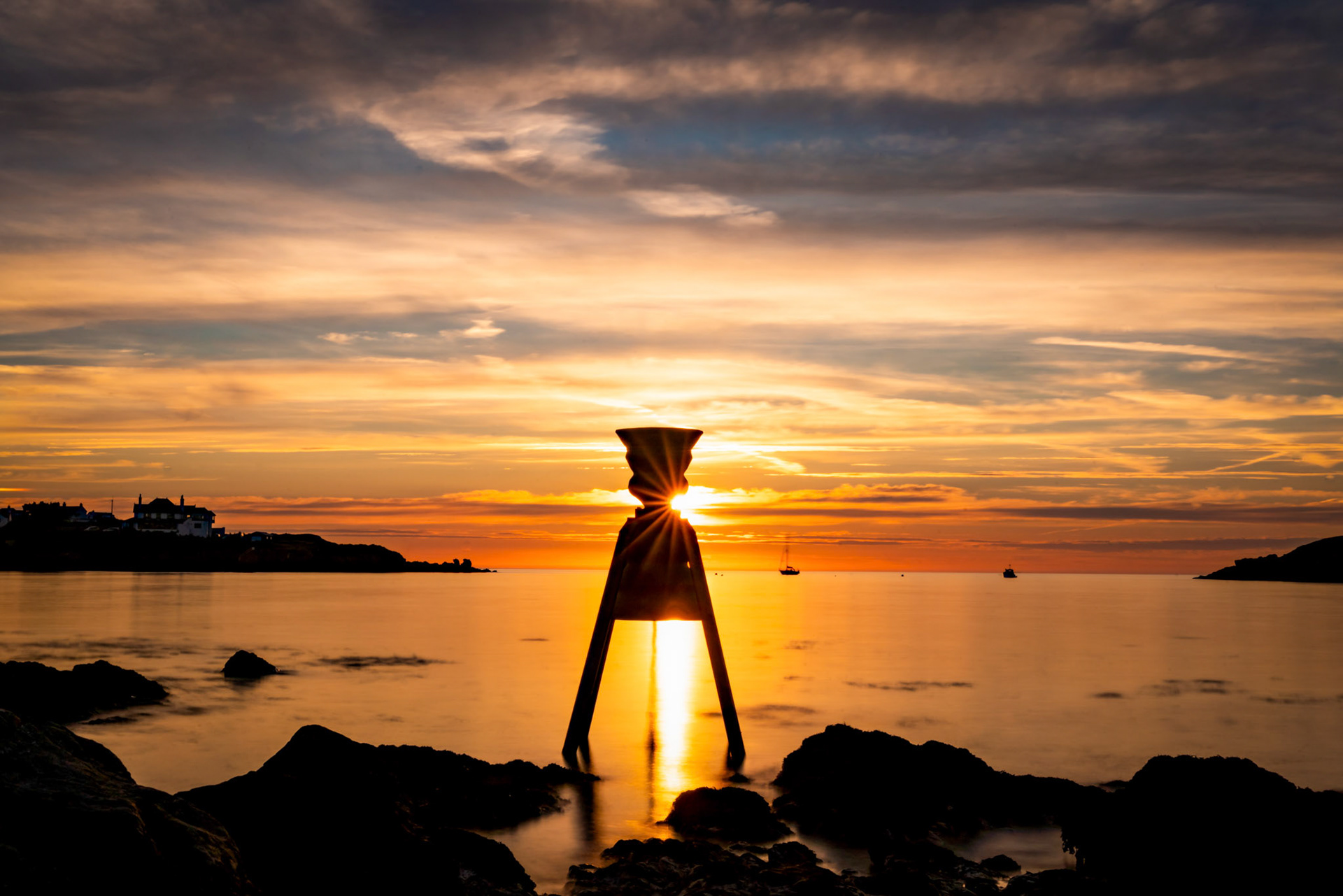 High tide sunset at Cemaes bay Isle of Anglesey