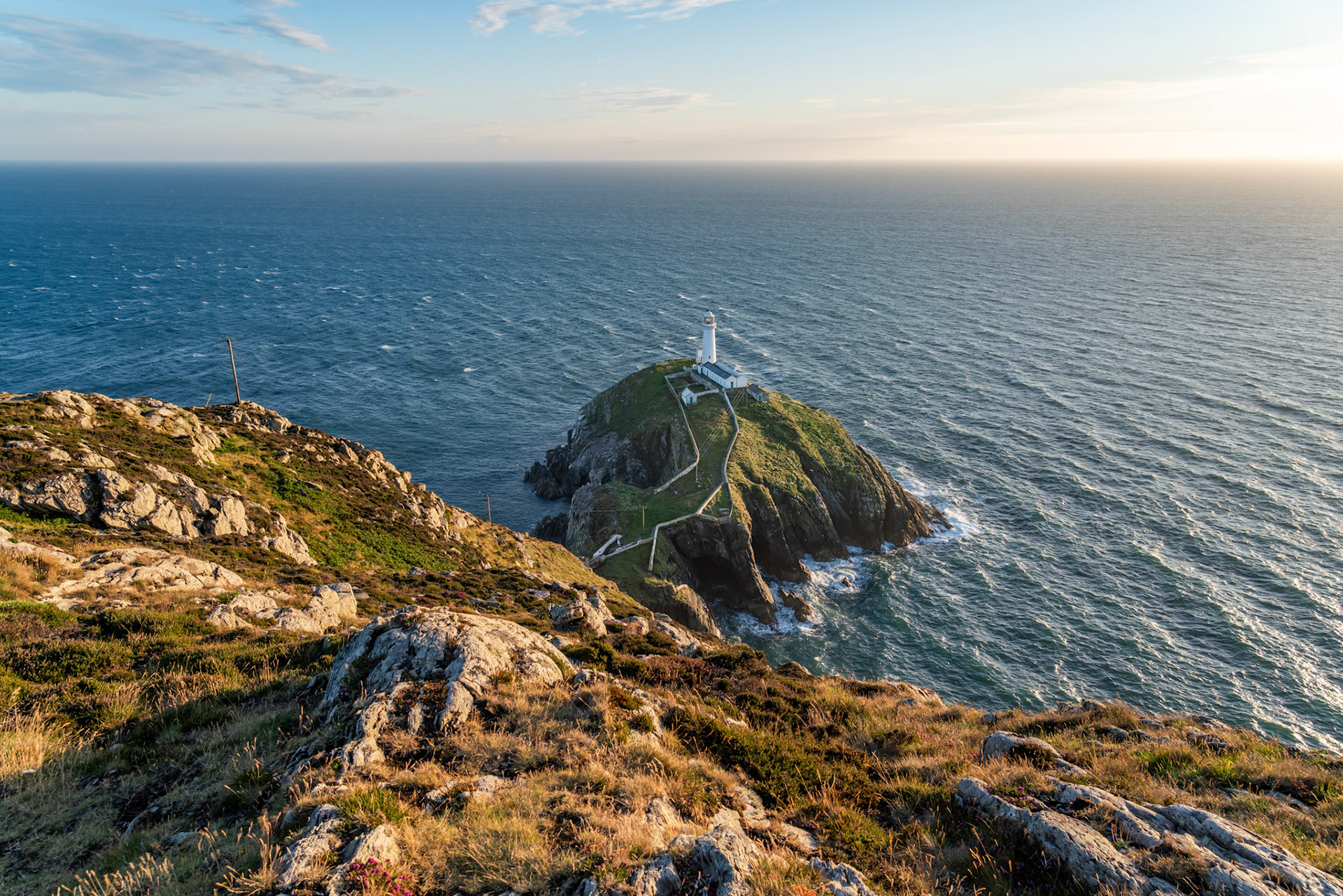 Sunset at South stack lighthouse Isle of Anglesey