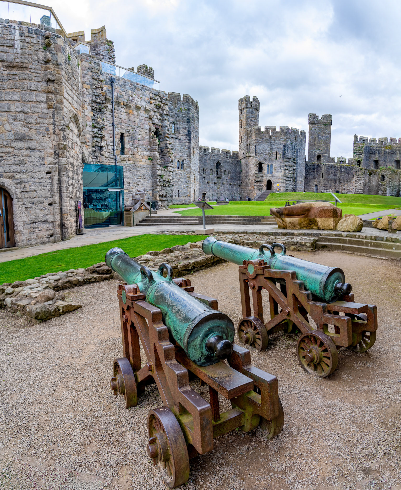 Views around Caernarfon castle and town North wales