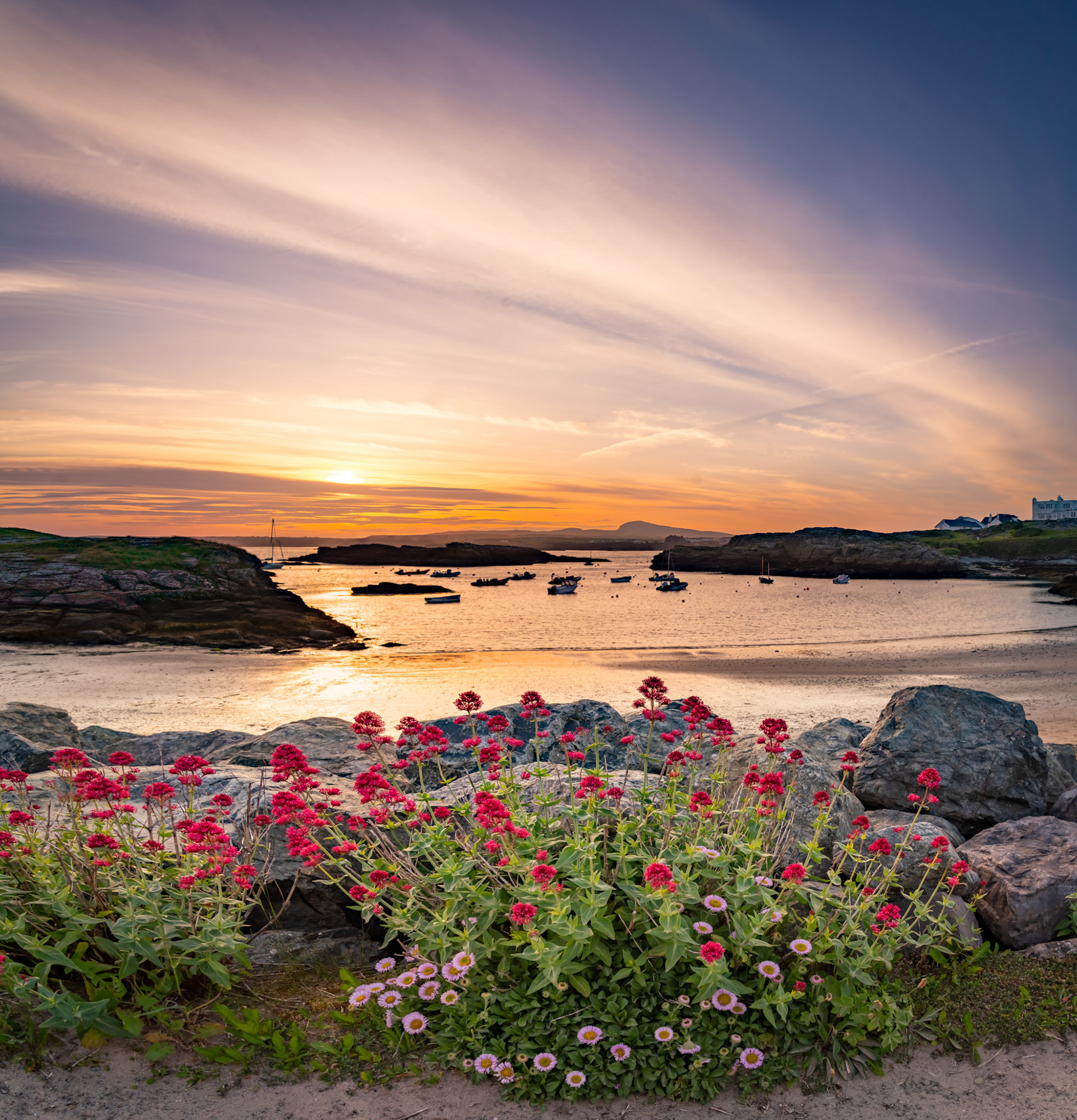 Sunset walking around Trearddur bay Anglesey