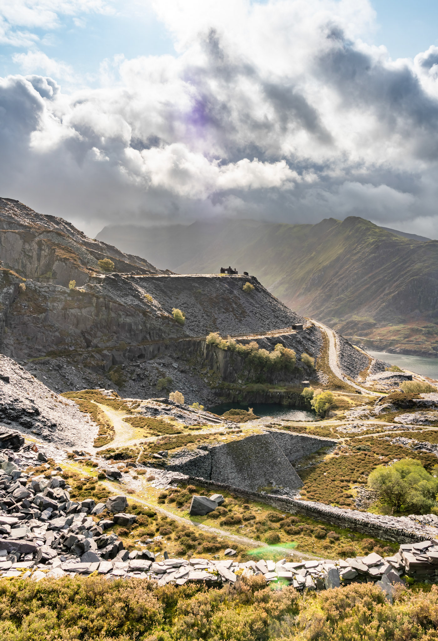 views around the old disused slate quarry of dinorwic , north Wales