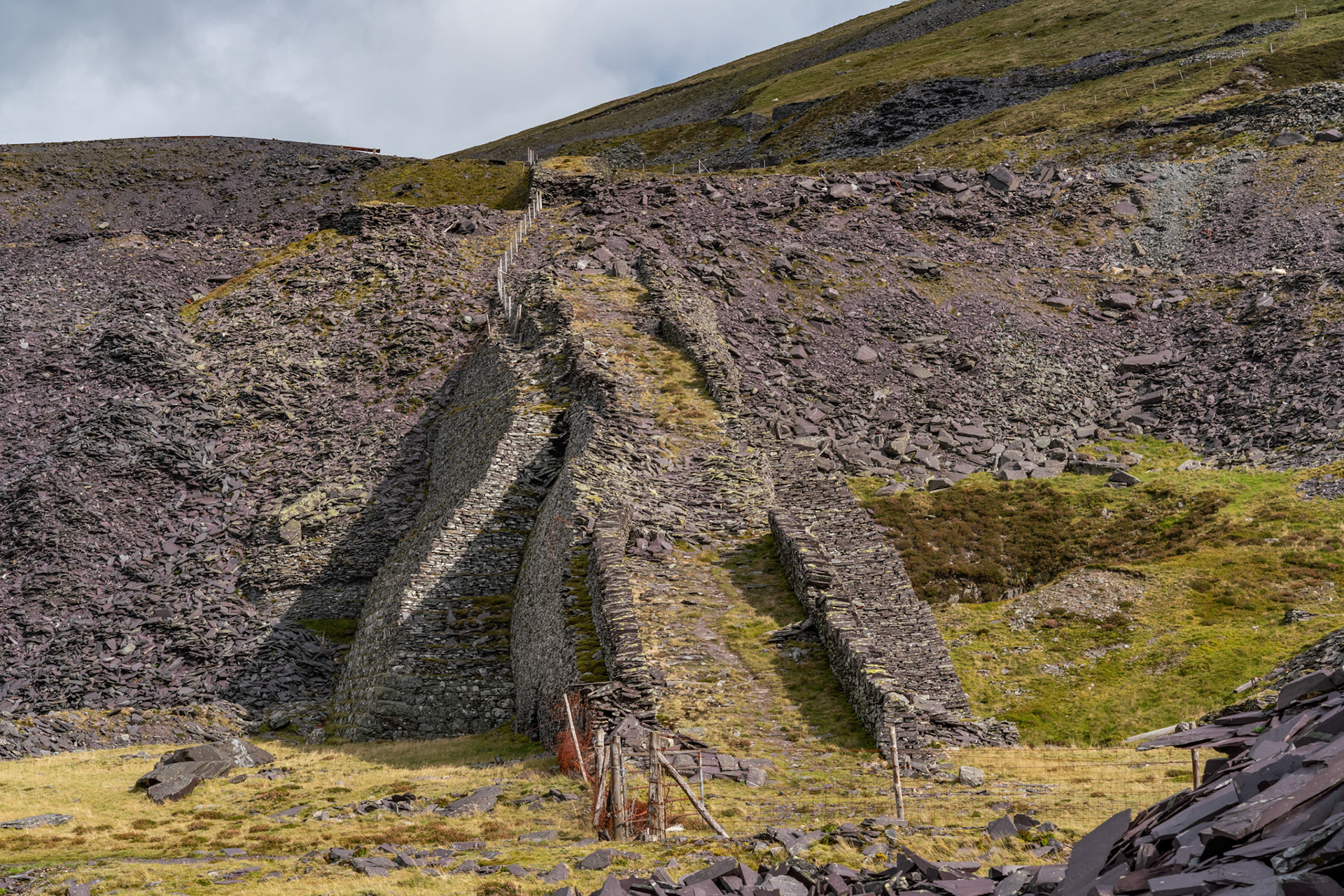views around the old disused slate quarry of dinorwic , north Wales