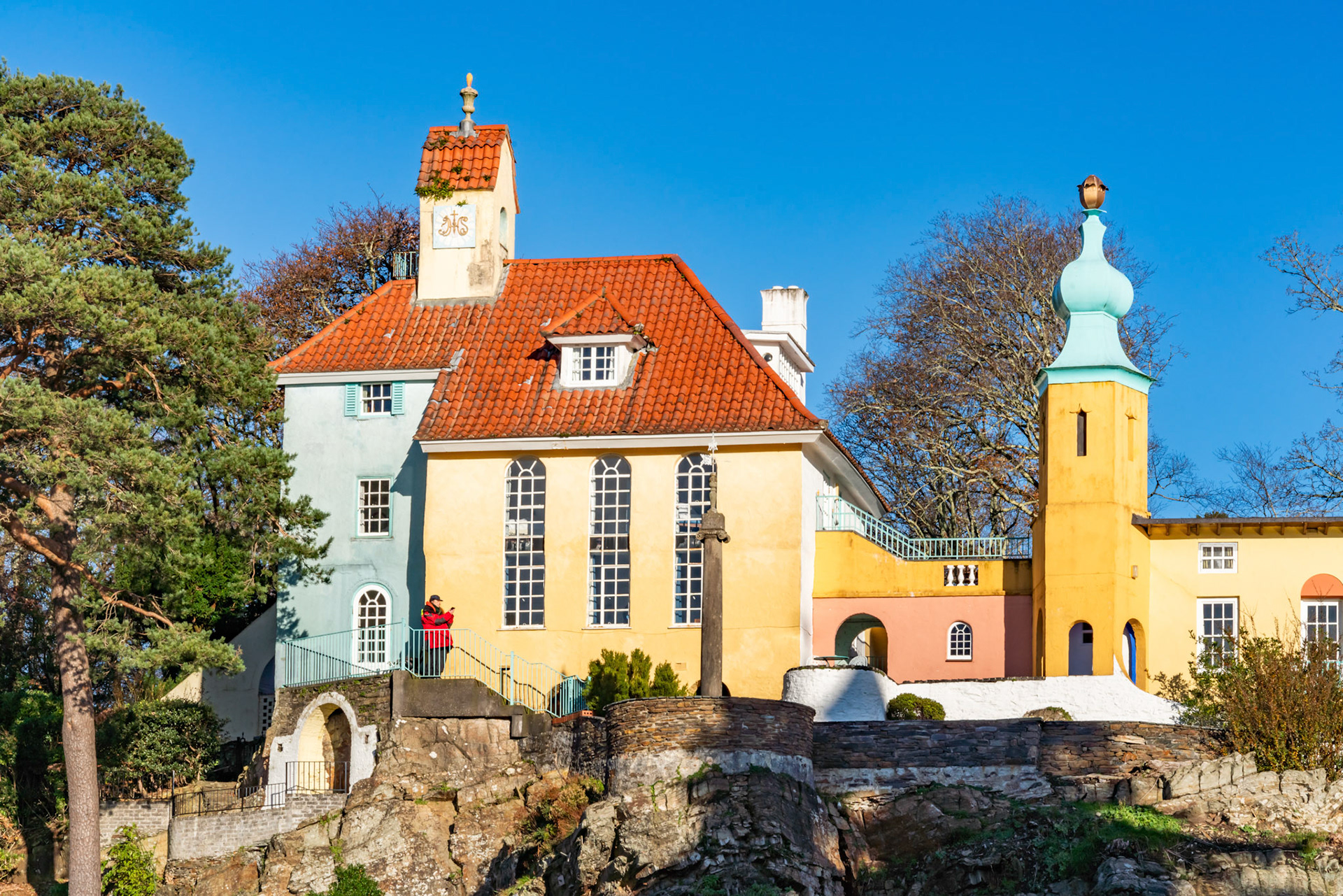 Views aorund the  village of Portmerion North wales Uk