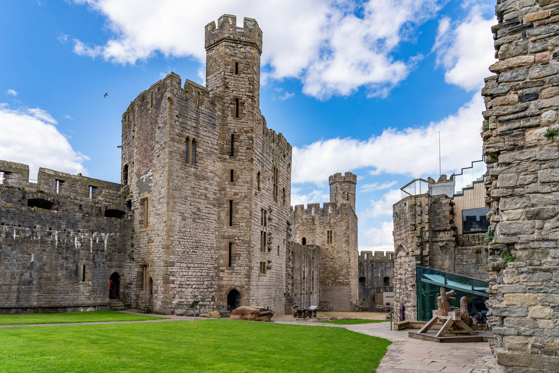 Views around Caernarfon castle and town North wales
