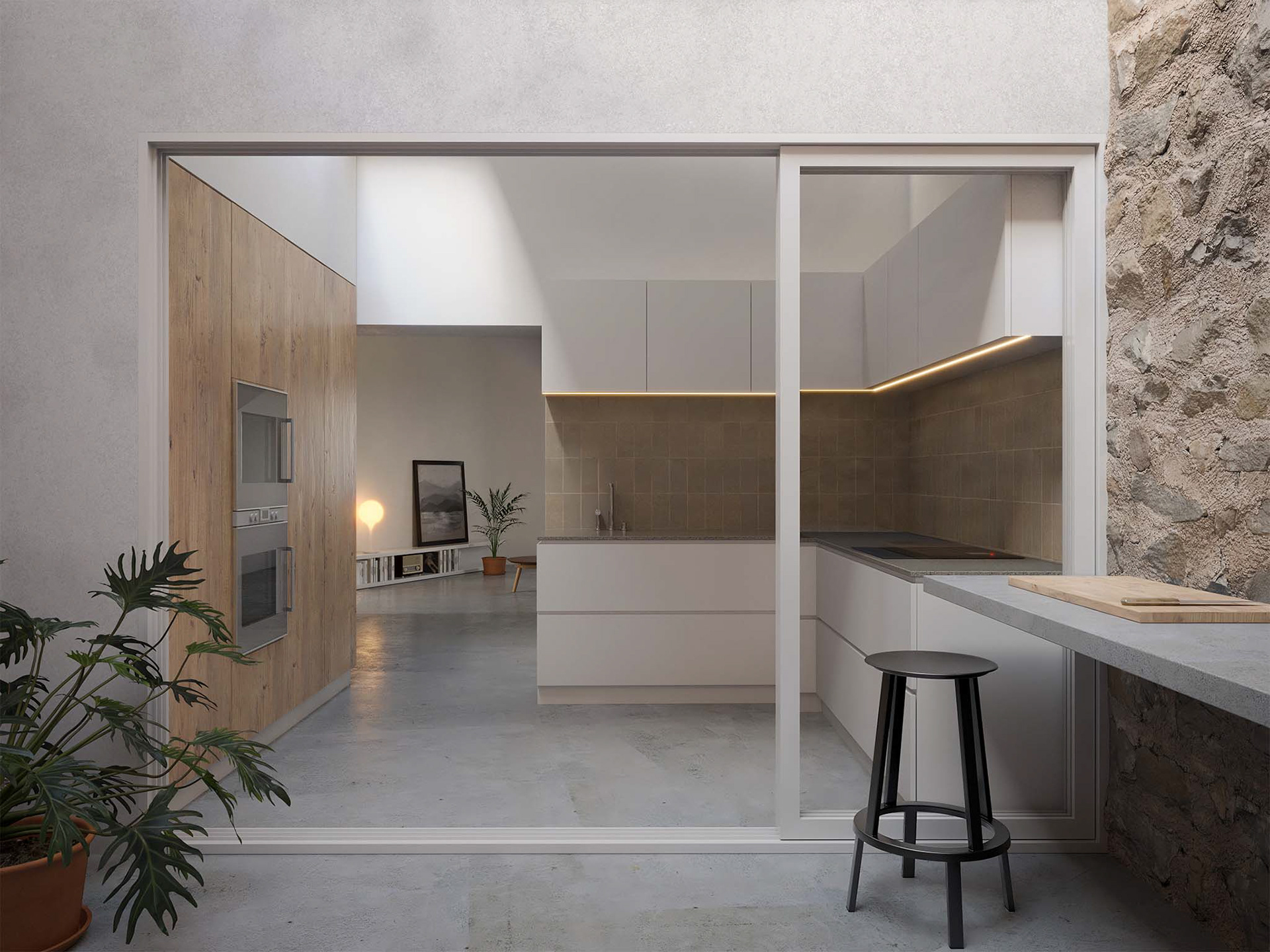 Render cocina patio