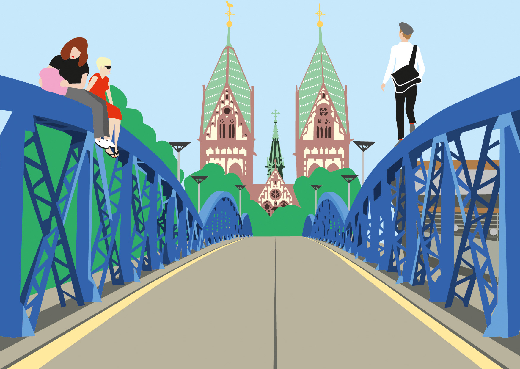 Freiburg Blaue Brücke 2017