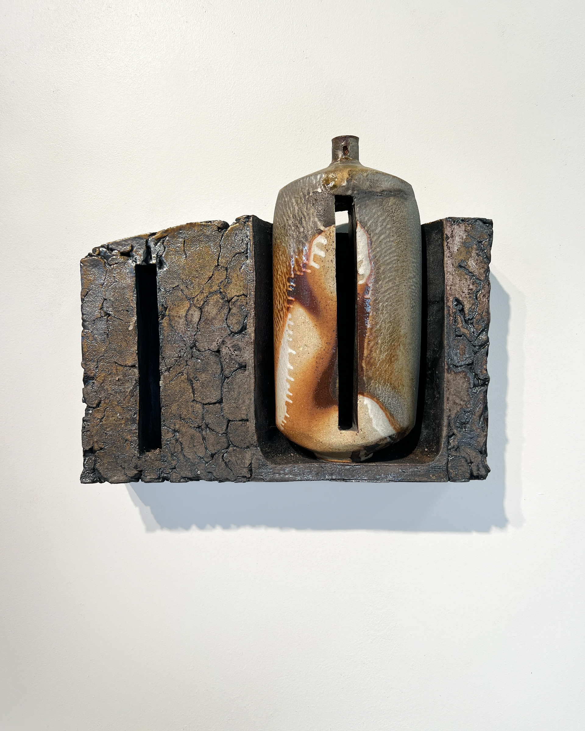 Wall Bottle Assemblage 5, 14.5"L X 12"H X 5"W, 2026, Stoneware