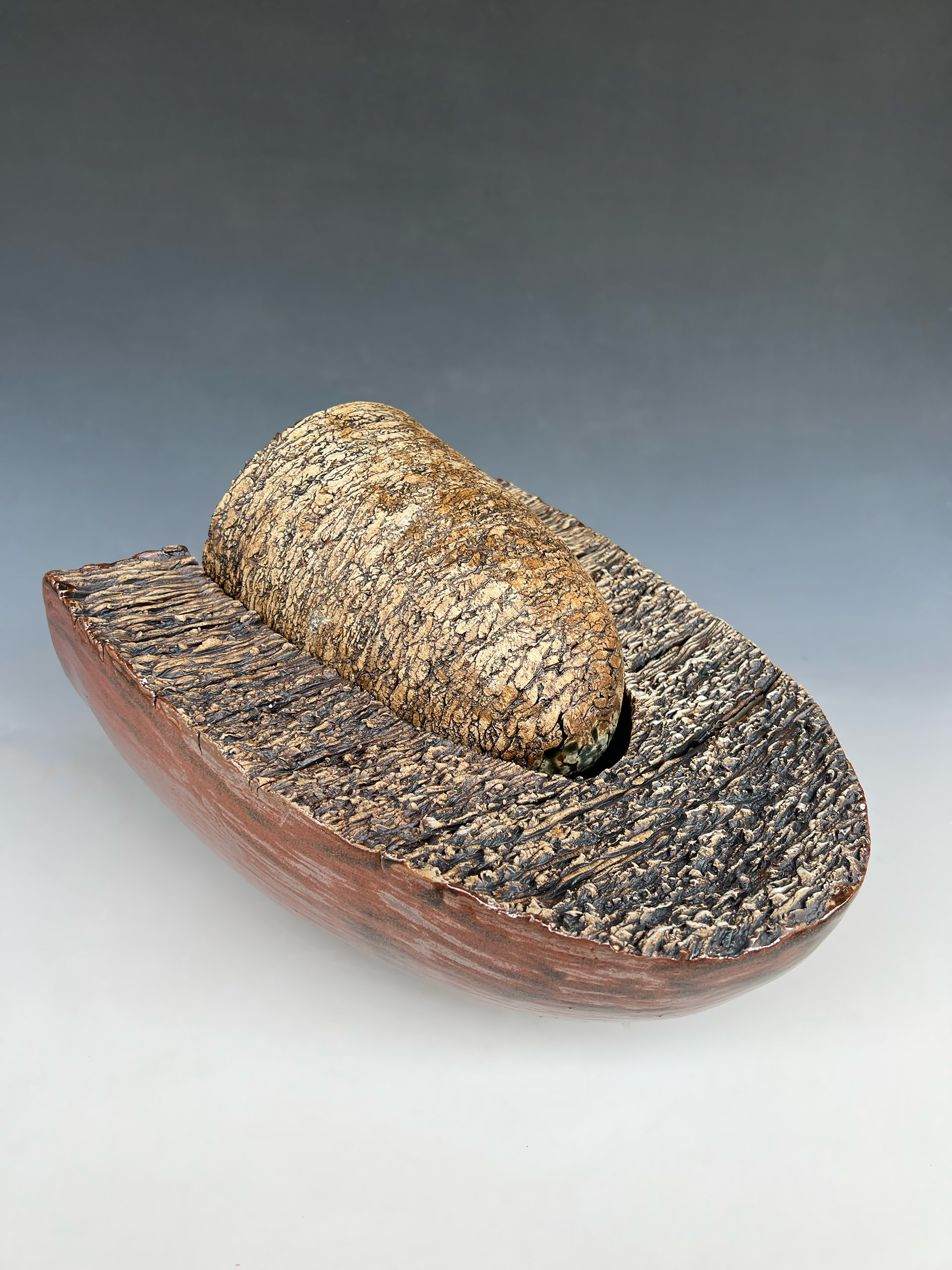 Embedded #2 Detail, 2026, Wheel-thrown and altered stoneware