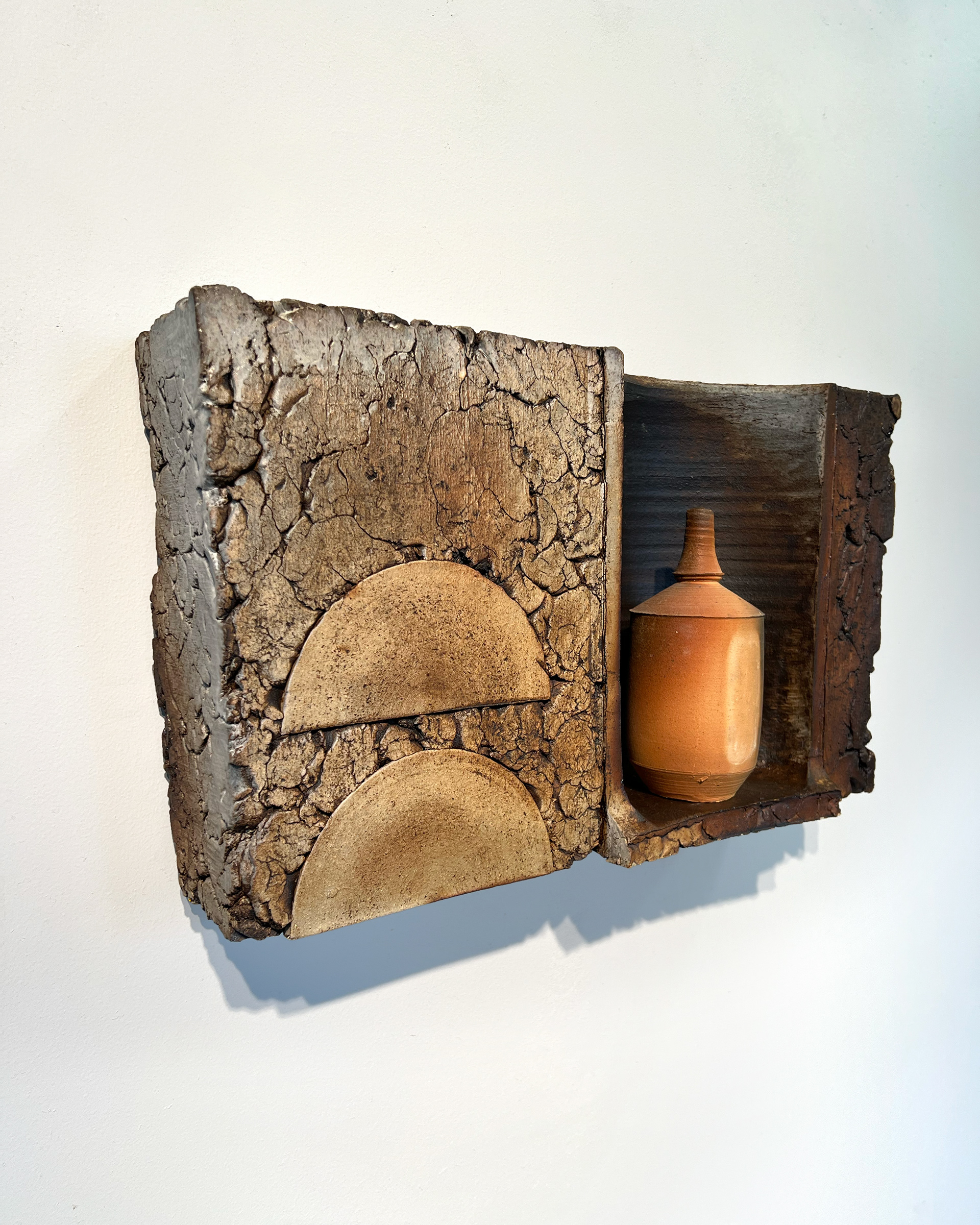 Wall Bottle Assemblage 2, 18"L X 11"H X 5"W, 2026, Stoneware