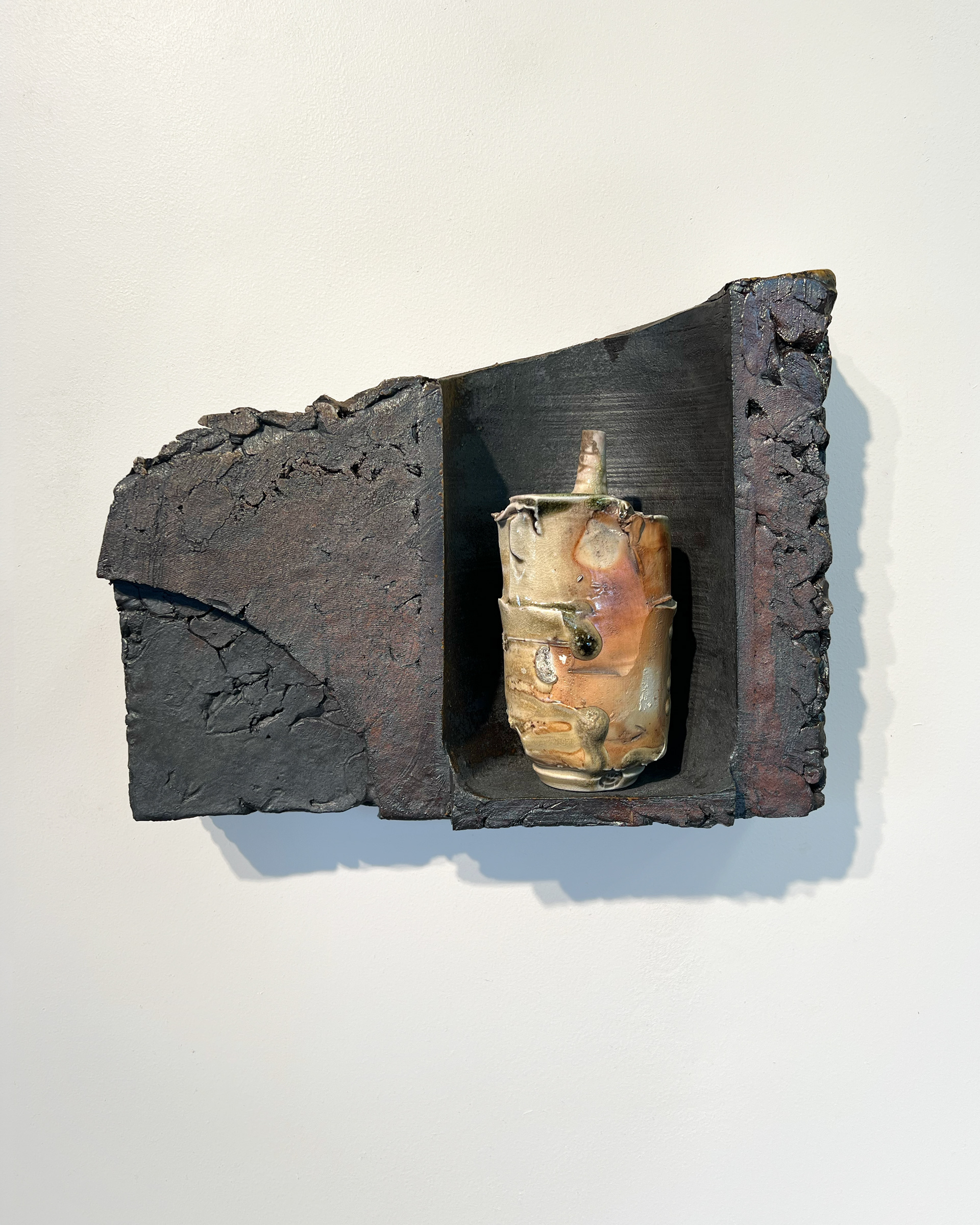 Wall Bottle Assemblage 6, 15"L X 11.5"H X 5"W, 2026, Stoneware