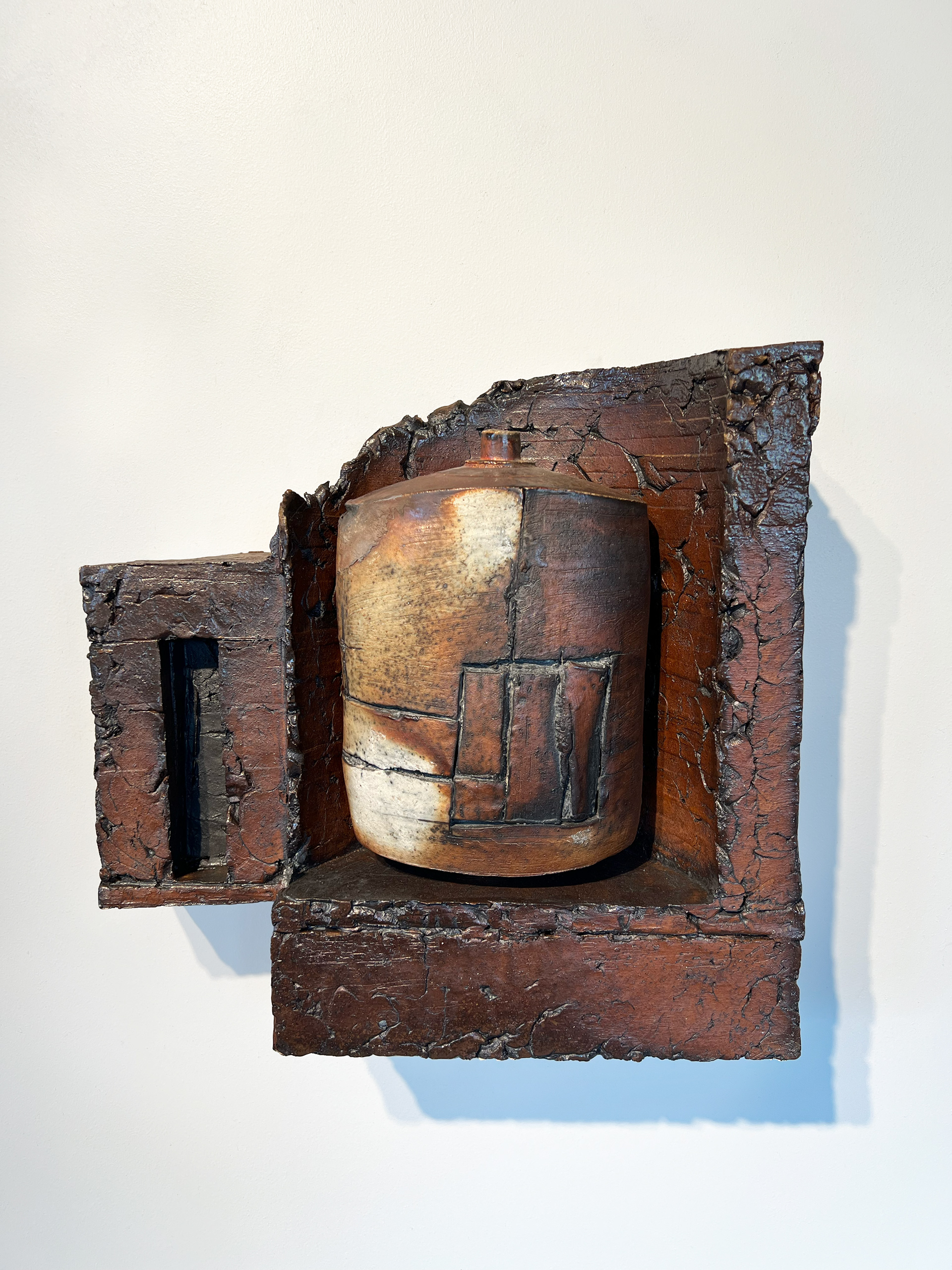 Wall Bottle Assemblage 7, 16"L X 17"H X 6"W, 2026, Stoneware