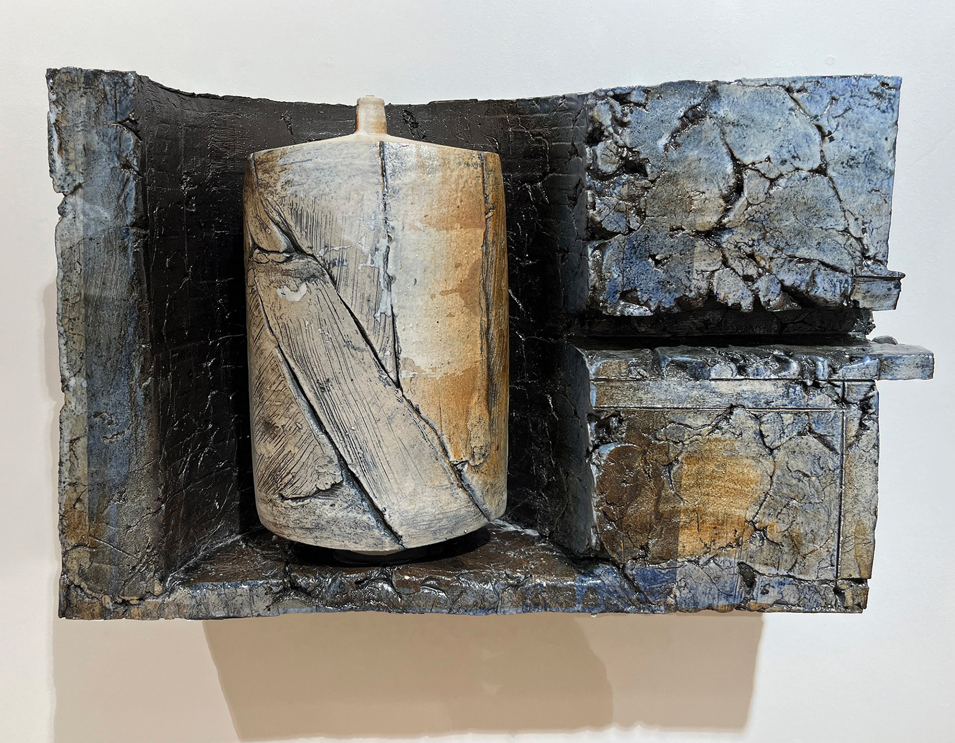 "Bottle/Wall Assembly #2", Stoneware