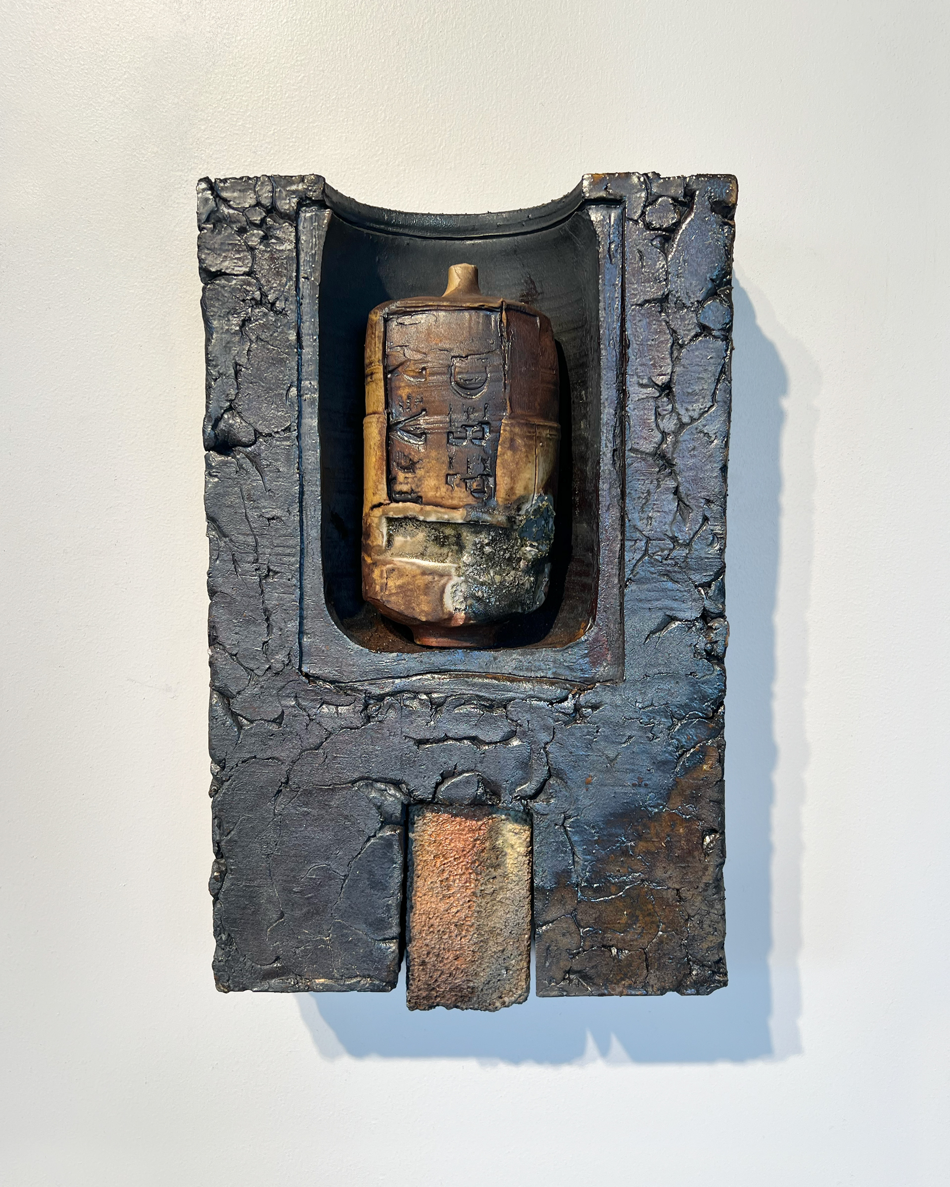 Wall Bottle Assemblage 9, 16.5"L X 17.5"H X 3.5"W, 2026, Stoneware