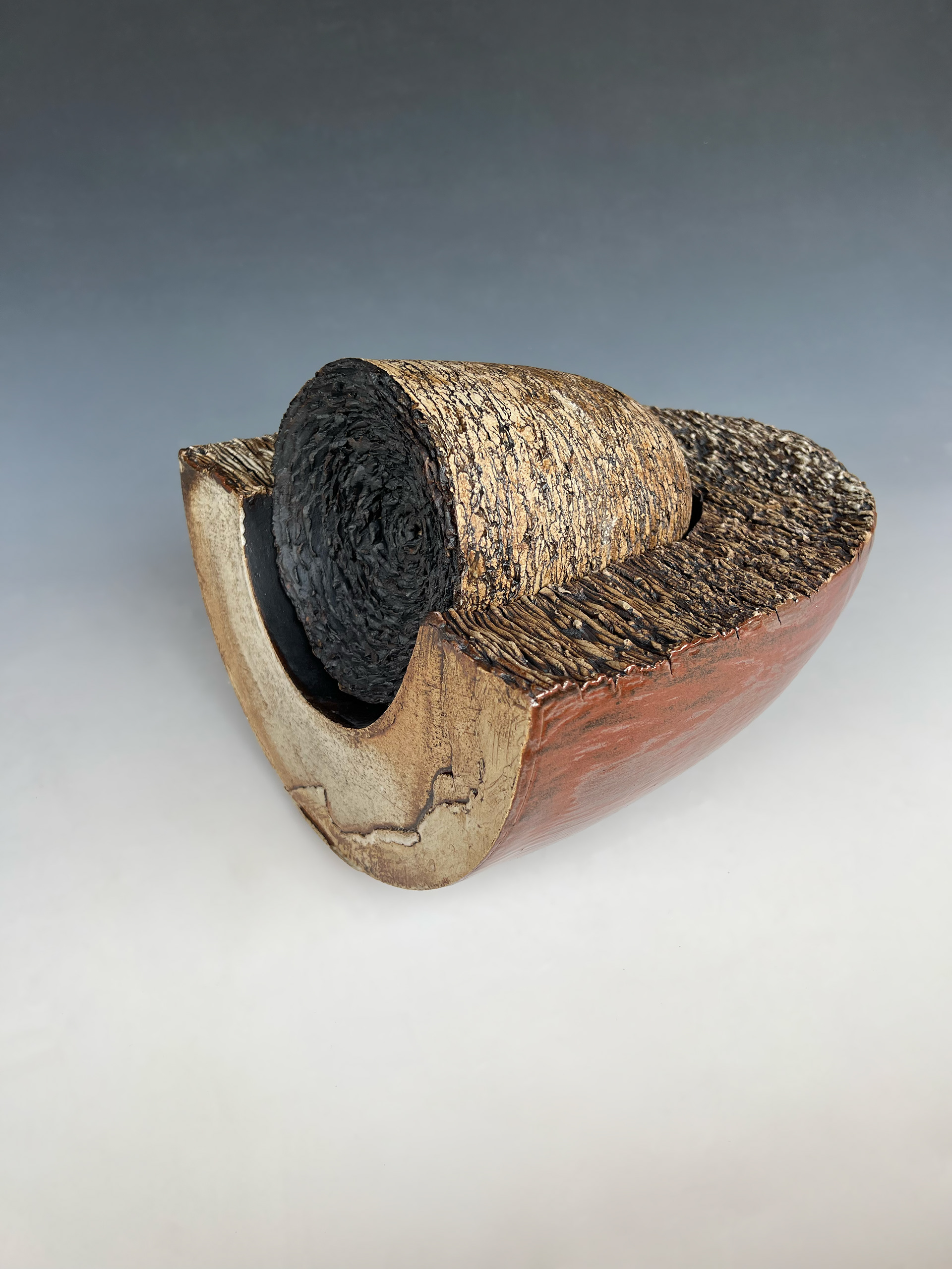 Embedded #2, 12.5” L X 11.5” W X 9.5” H, 2026, Wheel-thrown and altered stoneware