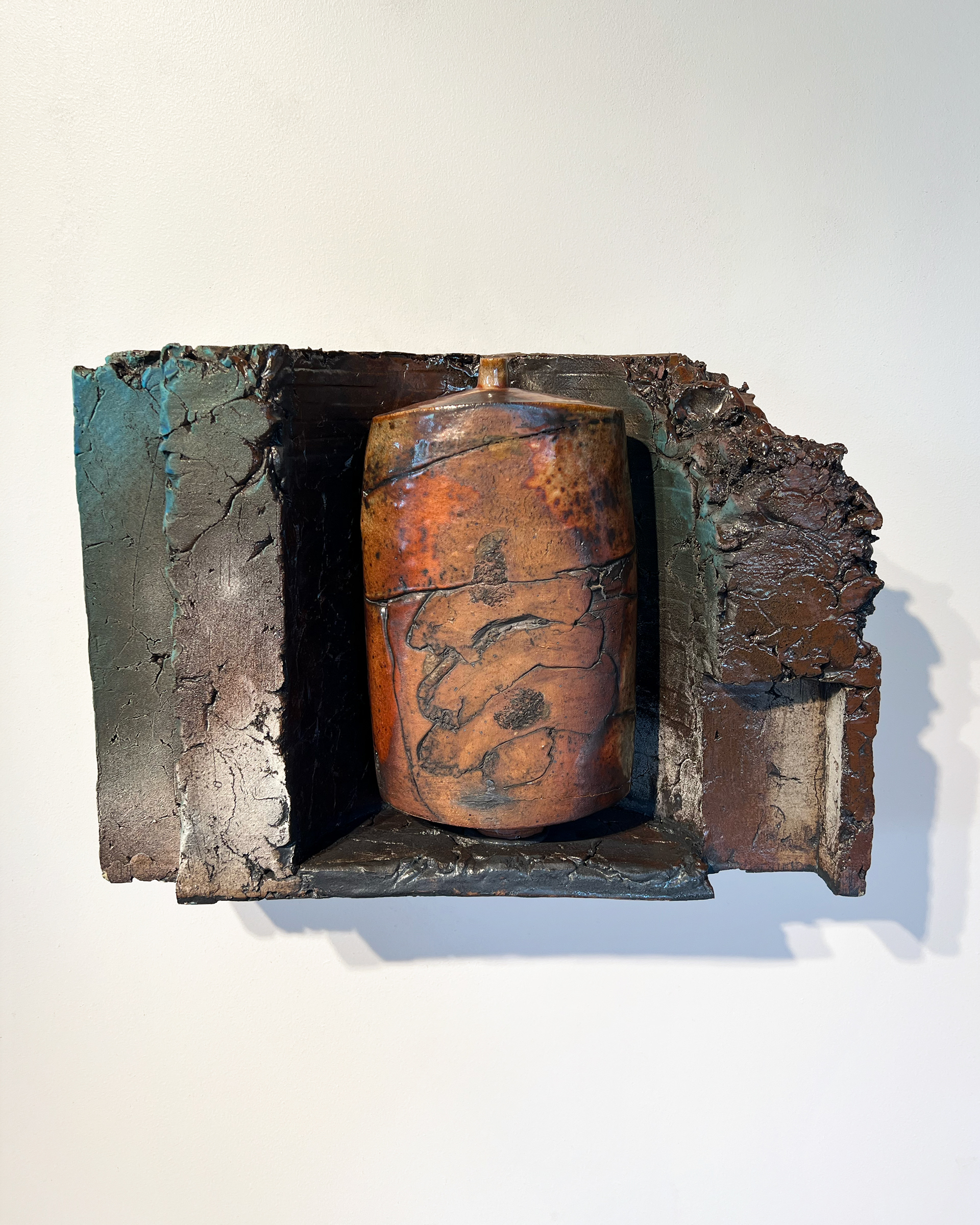 Wall Bottle Assemblage 12, 19.5"L X 13.5"H X 7"W, 2026, Stoneware