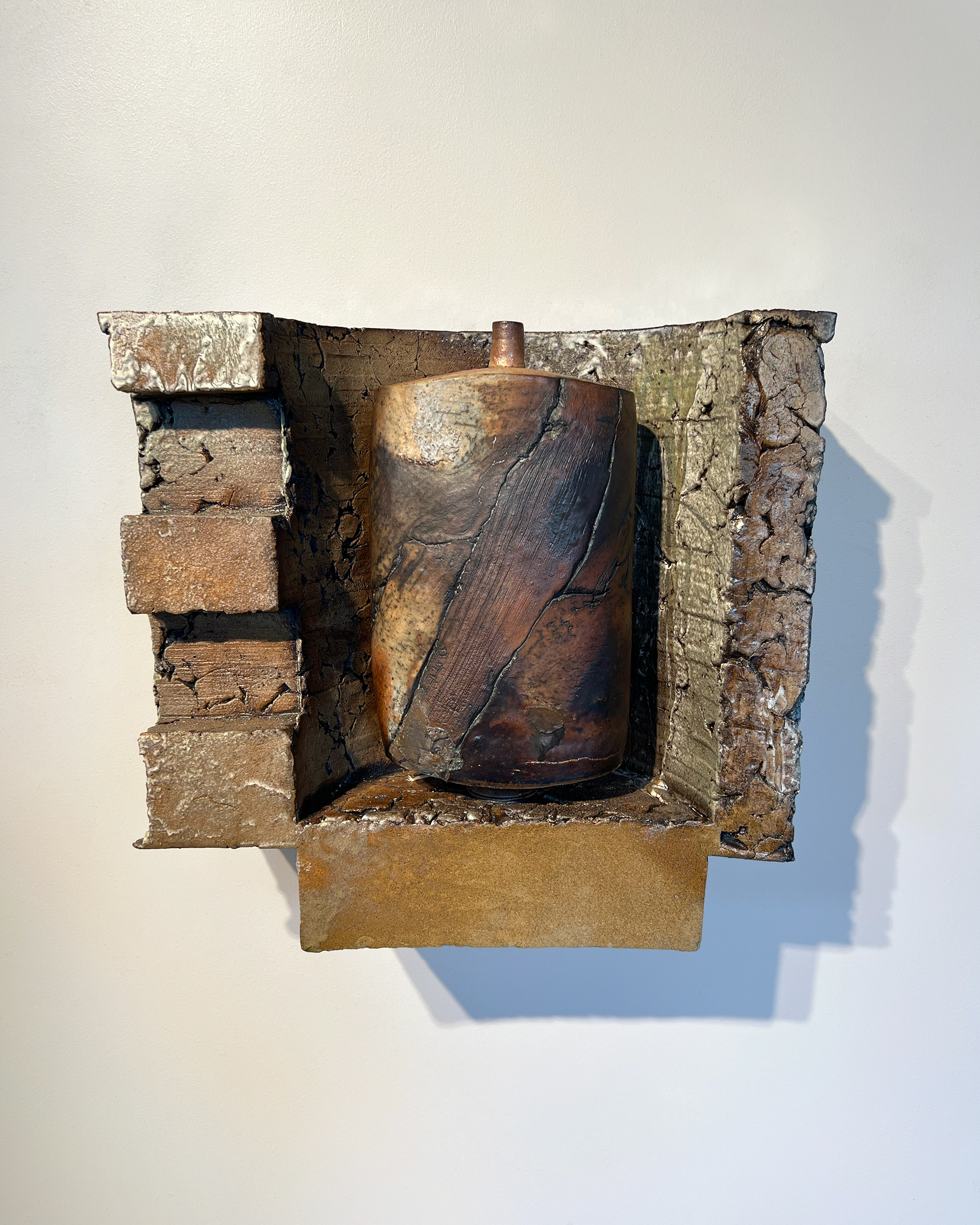 Wall Bottle Assemblage 11, 17.5"L X 16.5"H X 6.5"W, 2026, Stoneware
