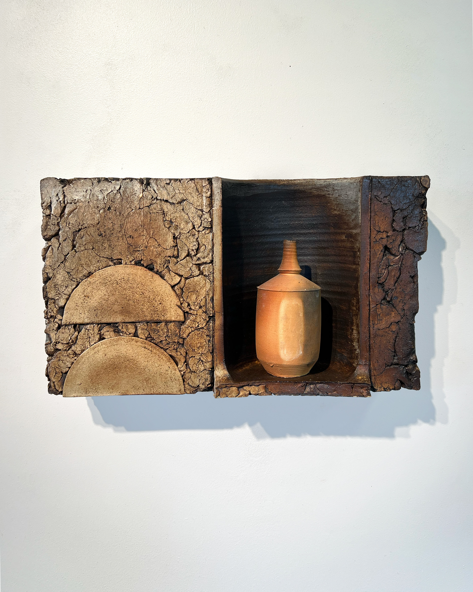 Wall Bottle Assemblage 2, 18"L X 11"H X 5"W, 2026, Stoneware