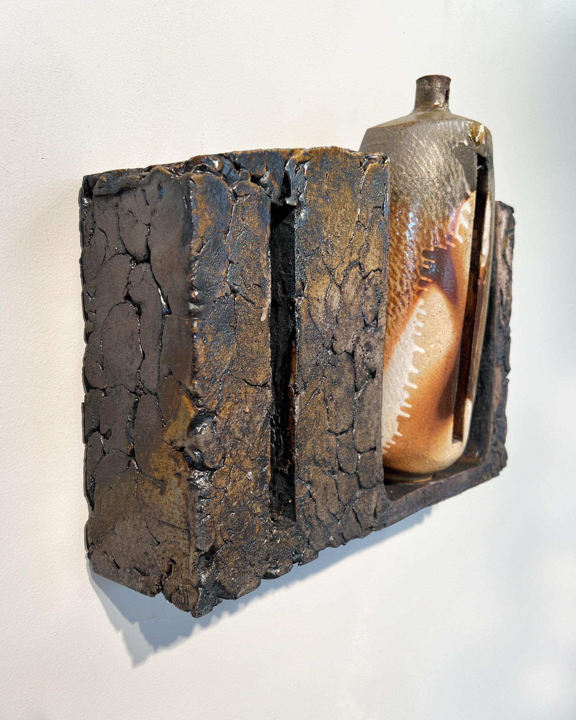 Wall Bottle Assemblage 5, 14.5"L X 12"H X 5"W, 2026, Stoneware
