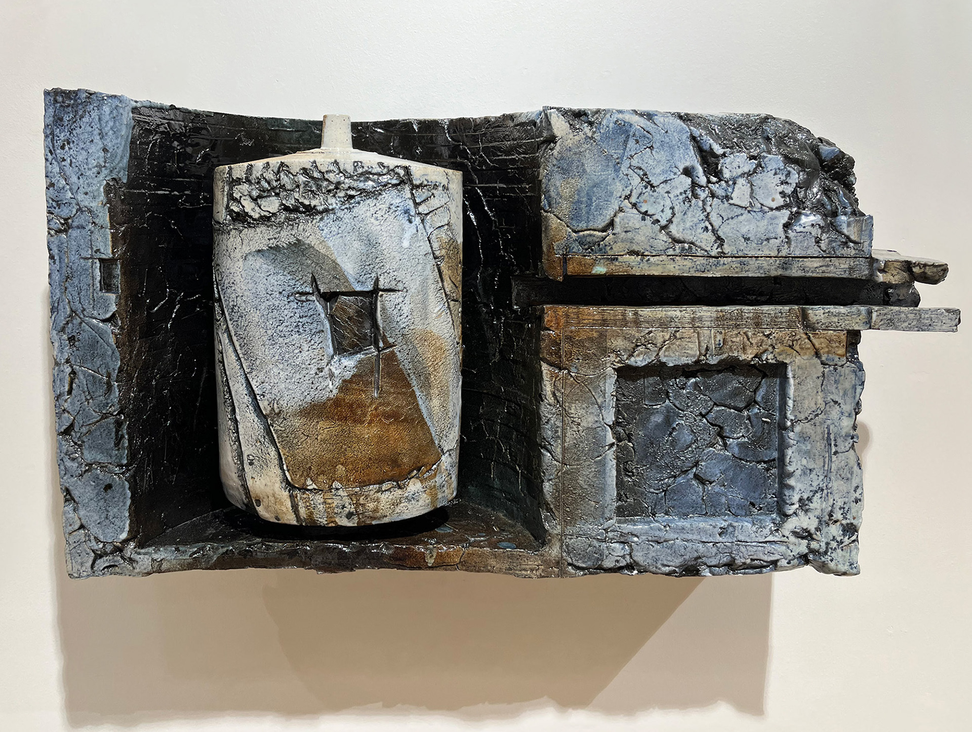 "Bottle/Wall Assembly #1", Stoneware