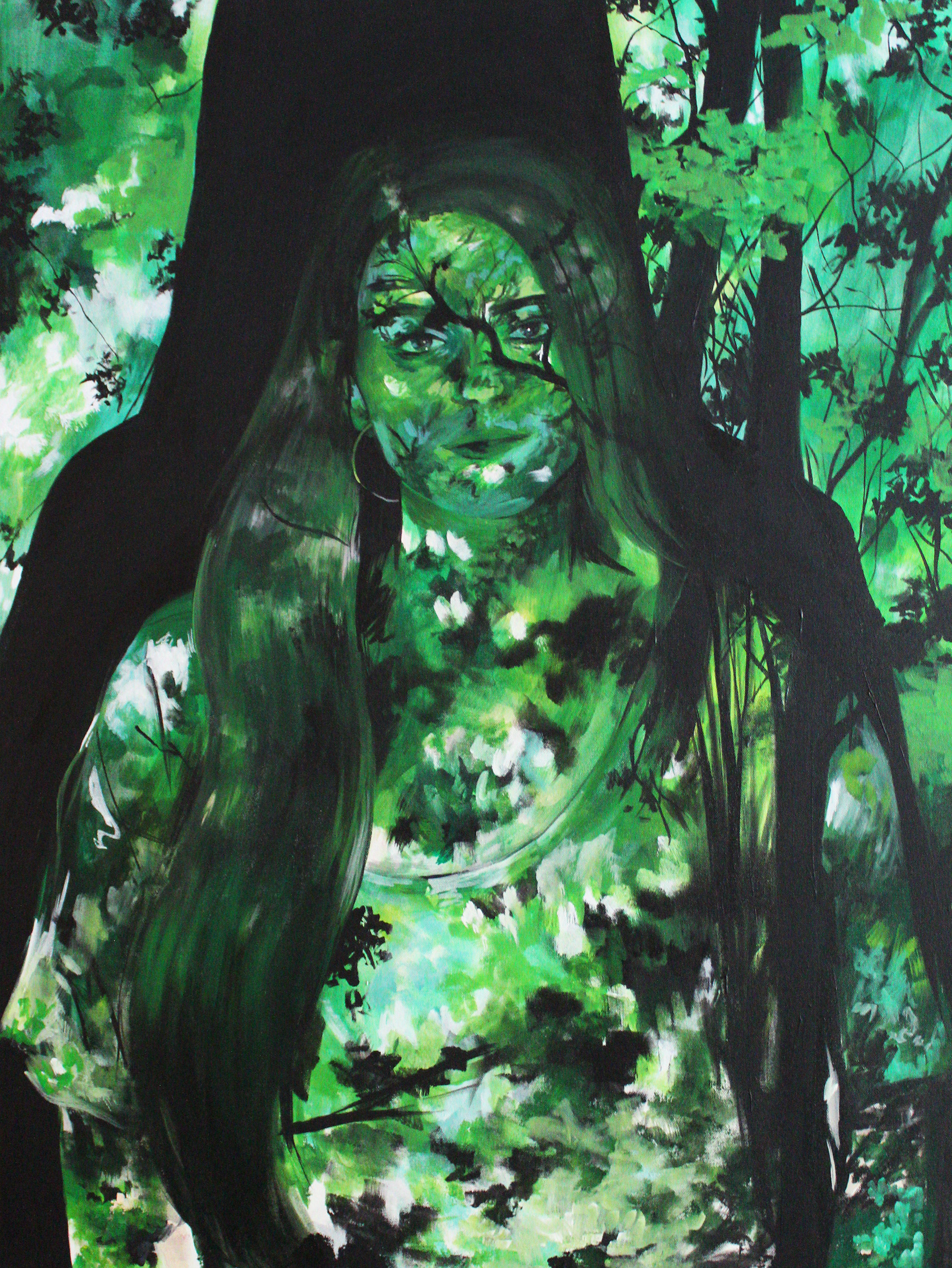 "Self-Portrait", 30 x 40 in., acrylic on canvas.