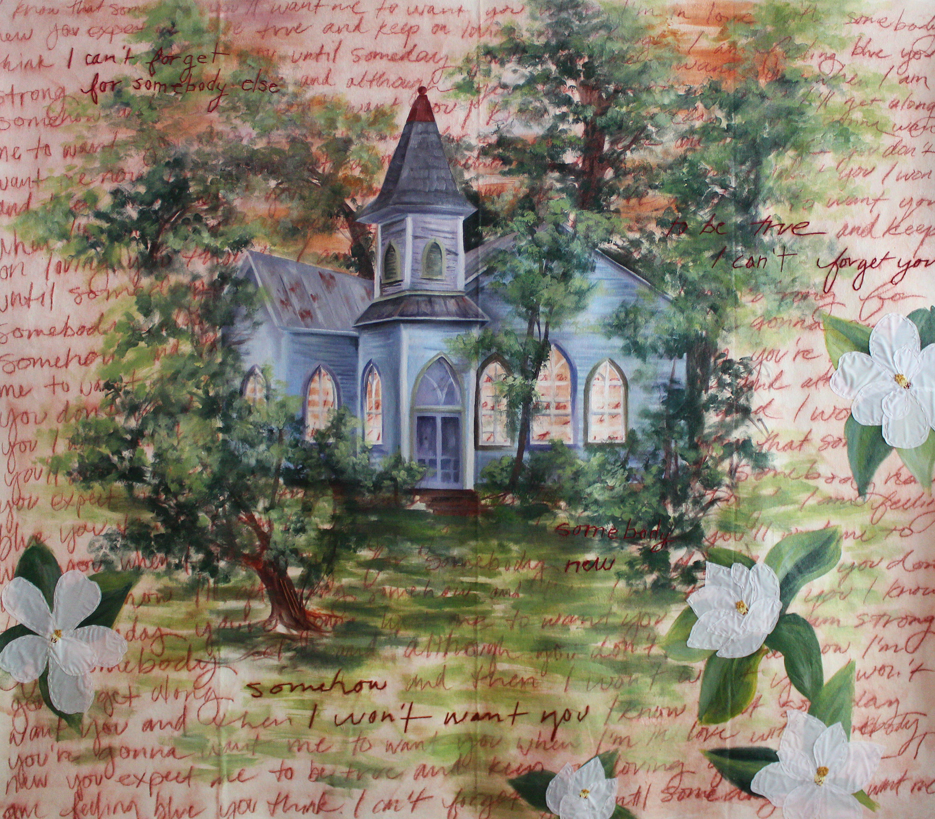 "Someday", 72 x 60 in., oil on unstretched canvas. 