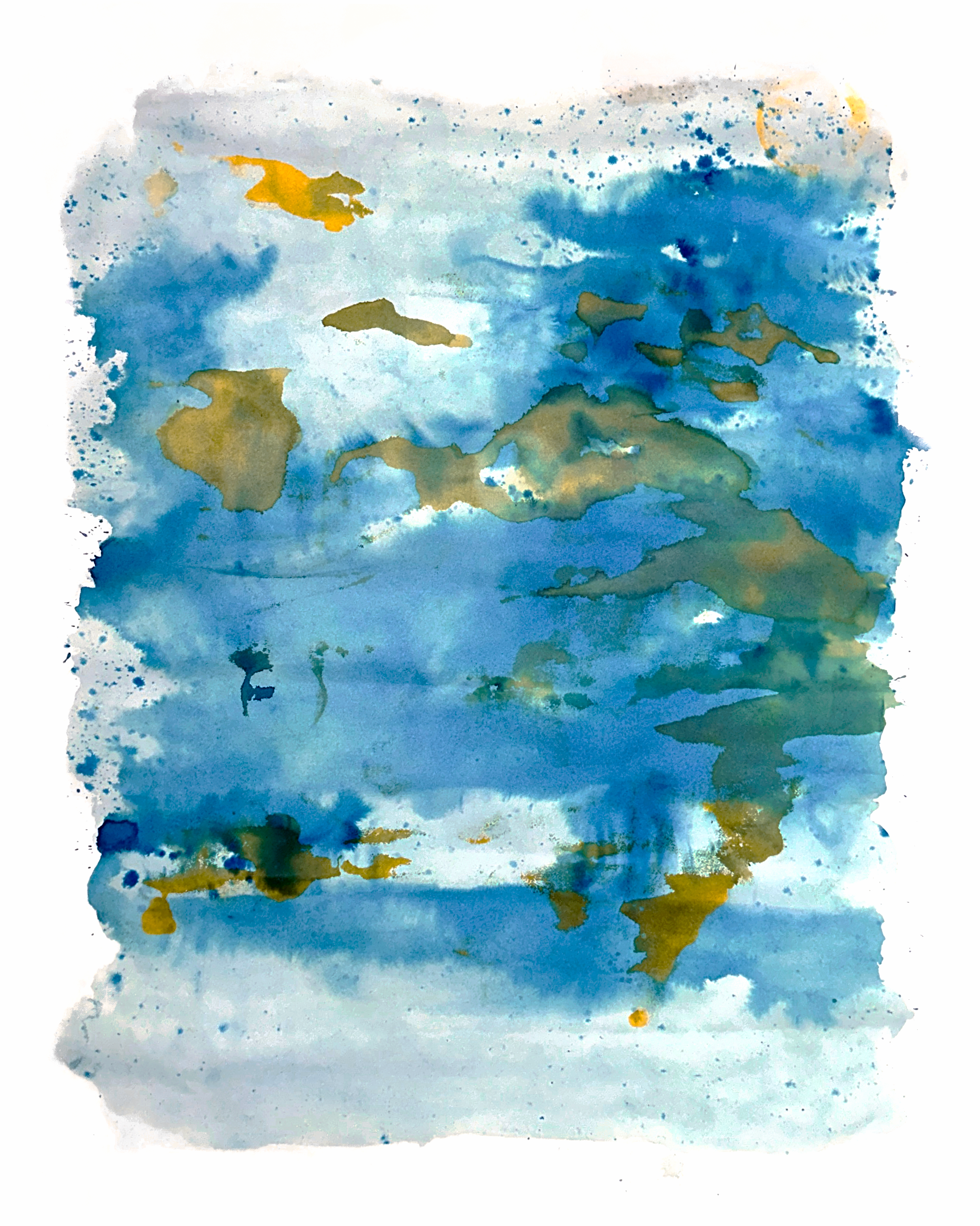 "Awash" - A beginning. Grief arrives not with noise, but with stillness. This piece captures the moment of first immersion—soft, weightless, suspended.