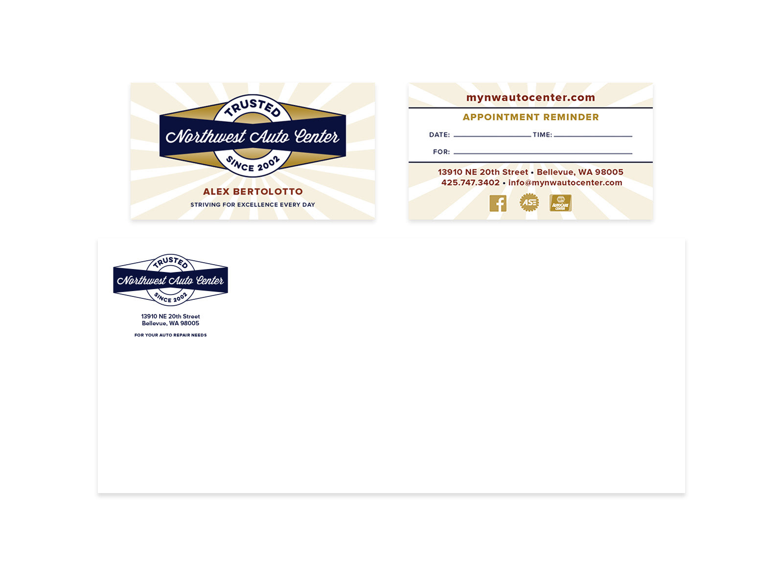 Northwest Auto Center business cards