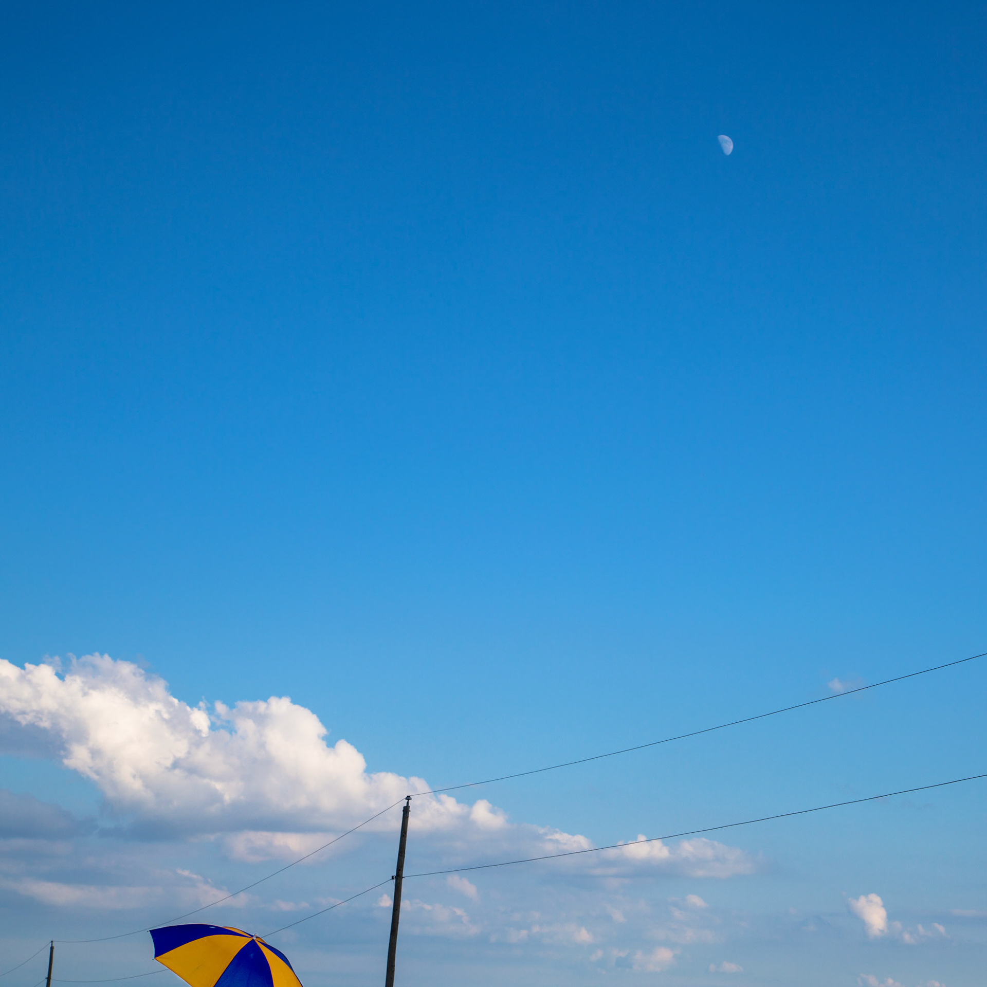 Beach Umbrella and Moon