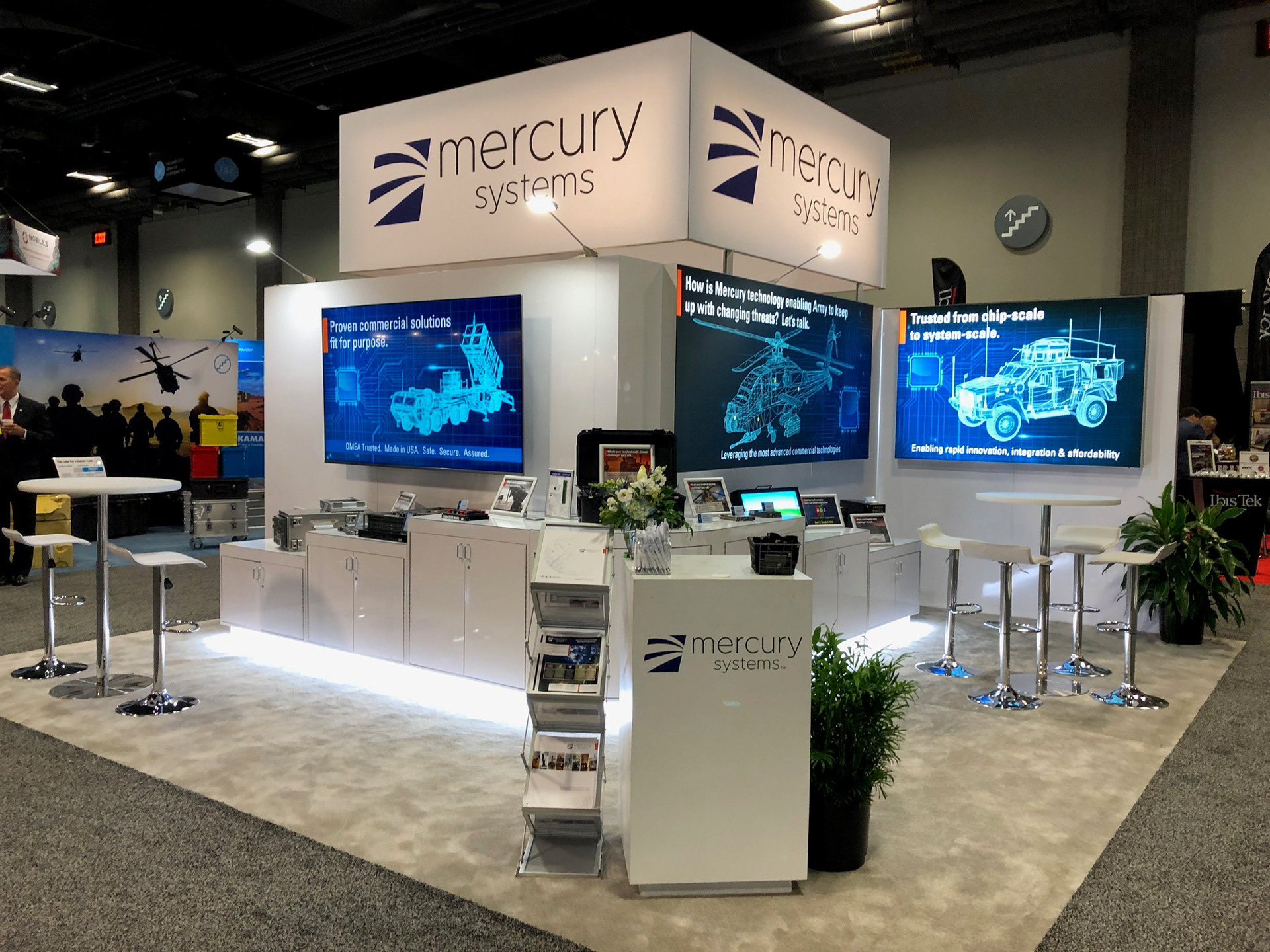 Custom-designed booth and visual assets used in exhibit booth for leading provider of mission-critical technologies