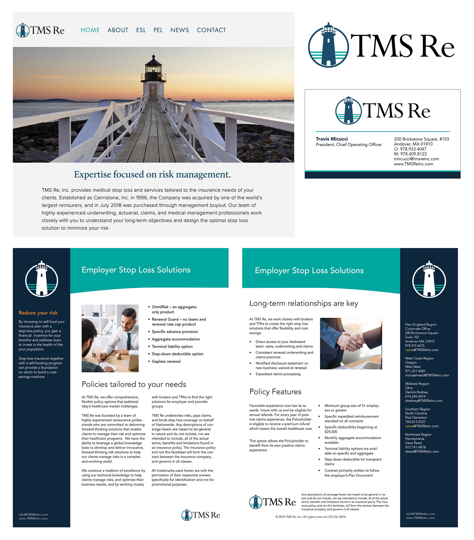 TMS Re Inc branding examples