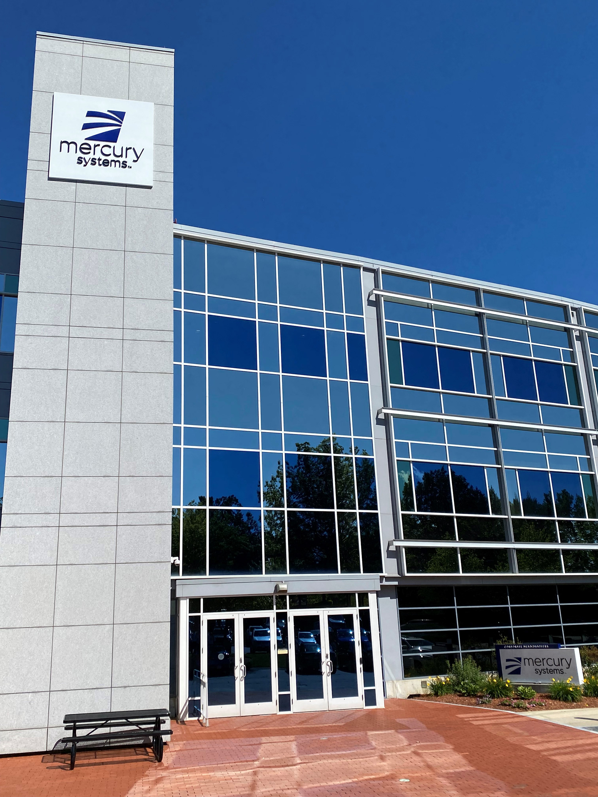 Logo design installed at entrance to Corporate HQ for leading provider of mission-critical technologies