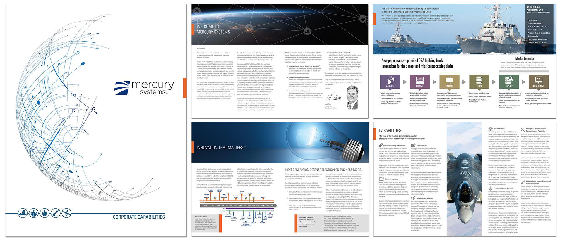 Corporate capabilities brochure for leading provider of mission-critical technologies