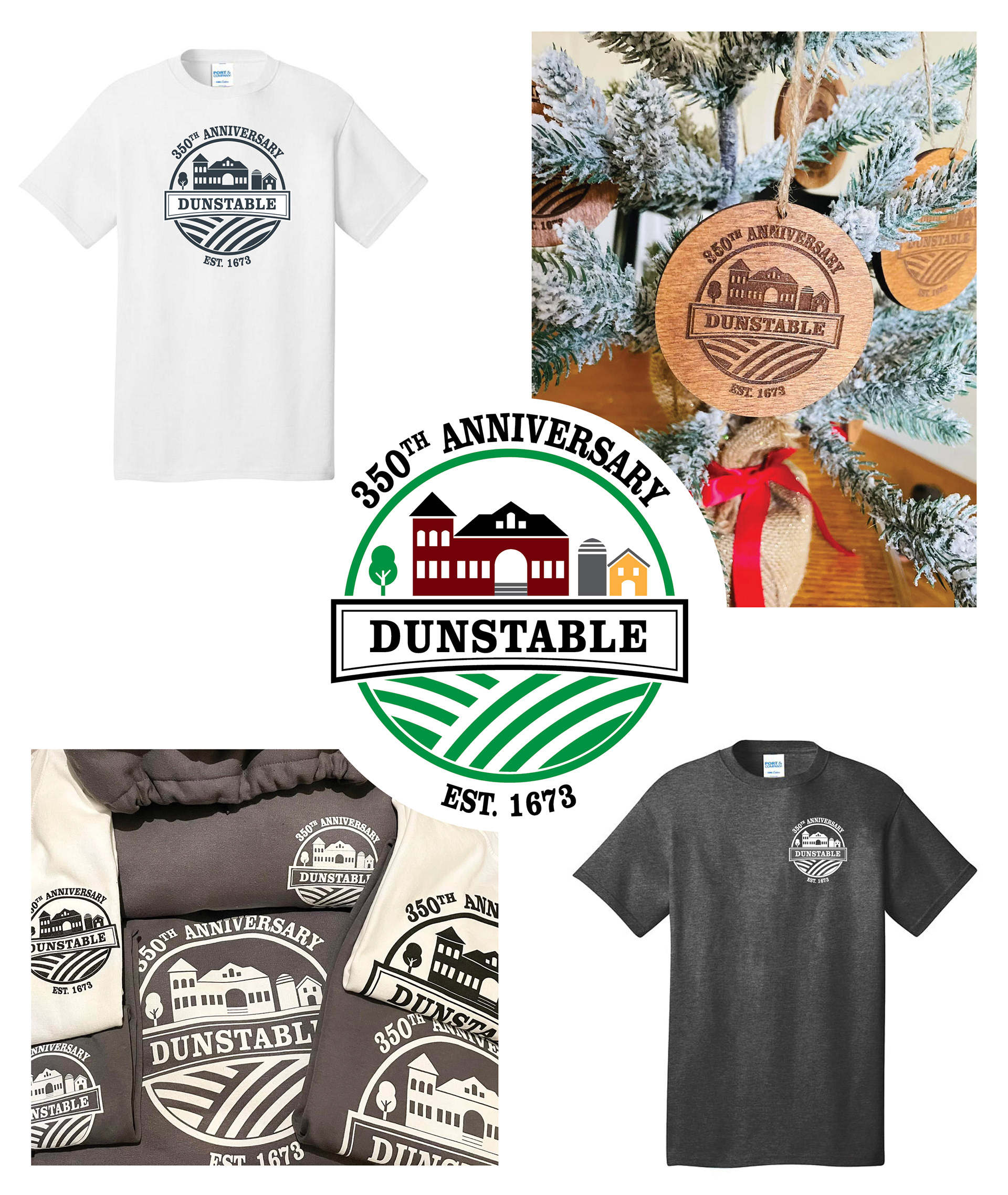 Dunstable 350th celebration logo design