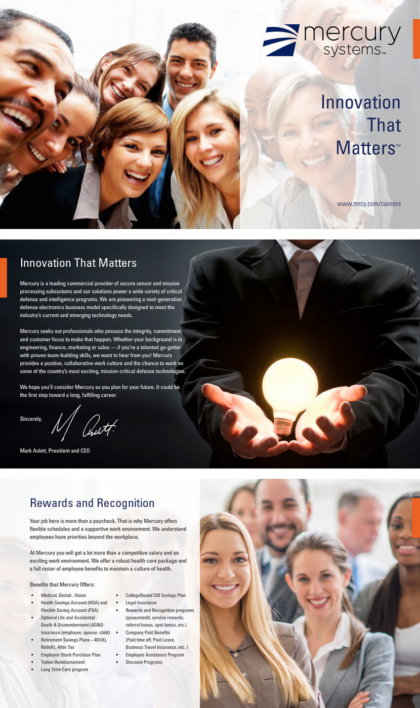 HR recruitment brochure for leading provider of mission-critical technologies