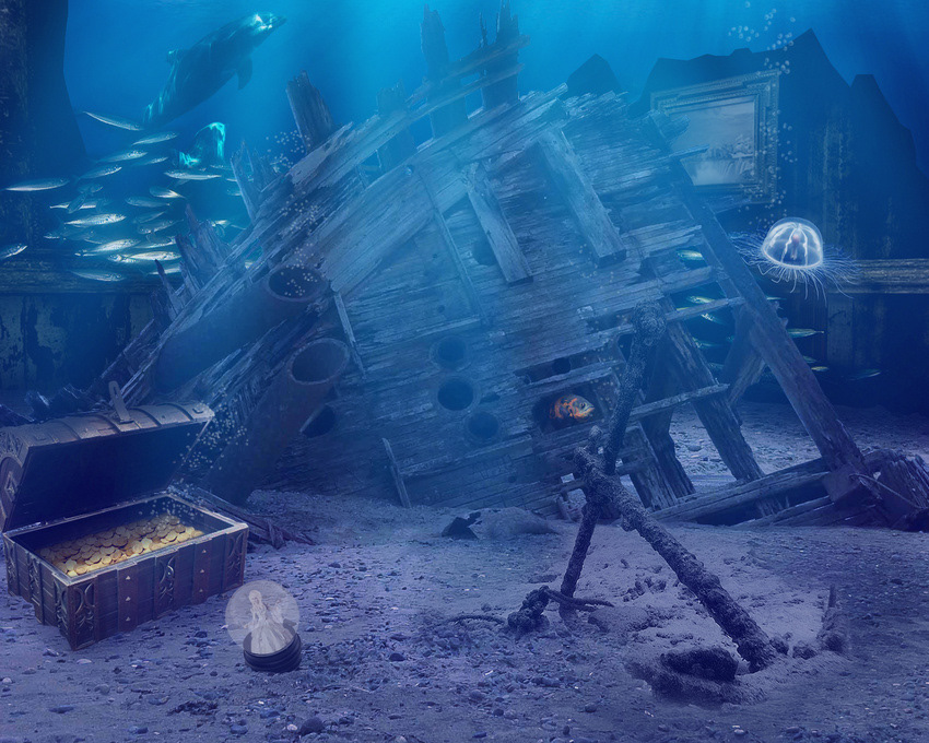 Photo composite created in Photoshop