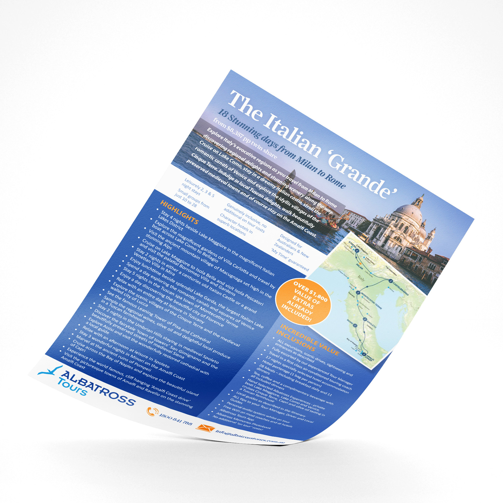 Tour Flyer Design for Albatross Tours, InDesign
