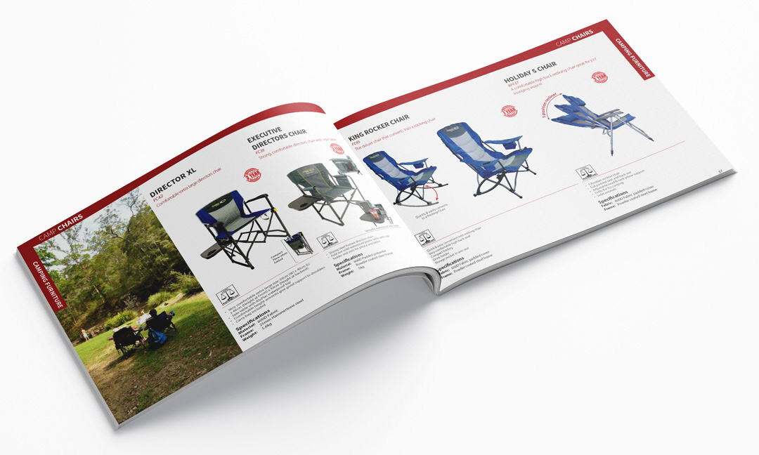 Outdoor Connection Product Catalogue Redesign - InDesign, Photoshop, Illustrator, Photography