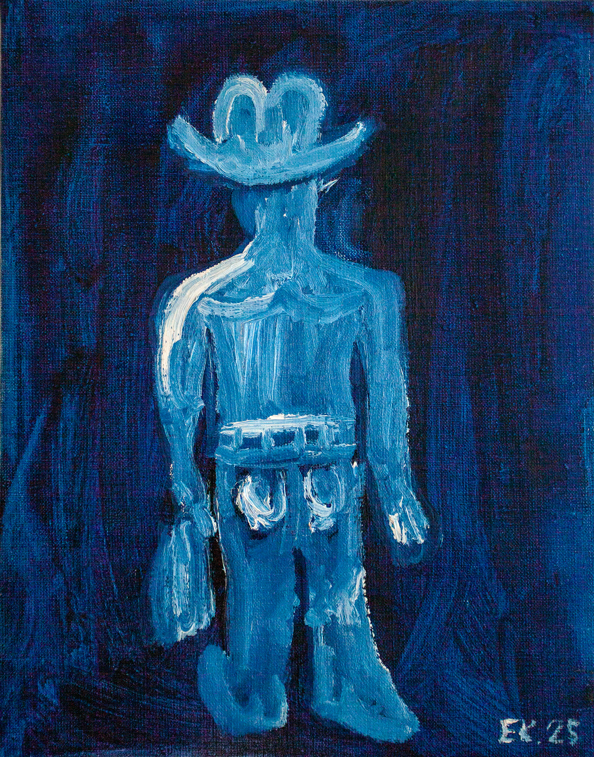 Cowboy in the Night (2025) oil on canvas 34x54cm