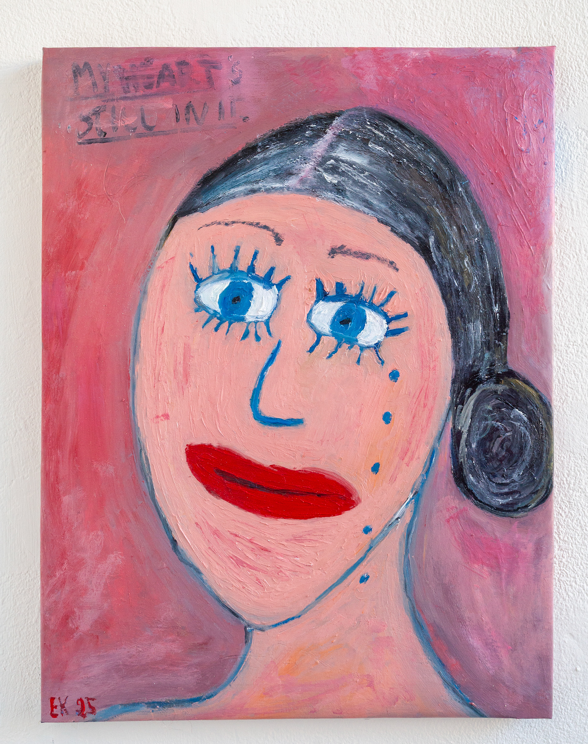 Self-portrait with Tears (2025), oil on linen, 43x67cm