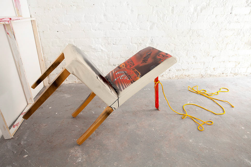 The Best Mess (2016), HUTT Collective, chair, paint, wood, rope