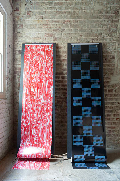 Made for Life (2018) Kitchen work top, photographic print, bolts and wooden spoons