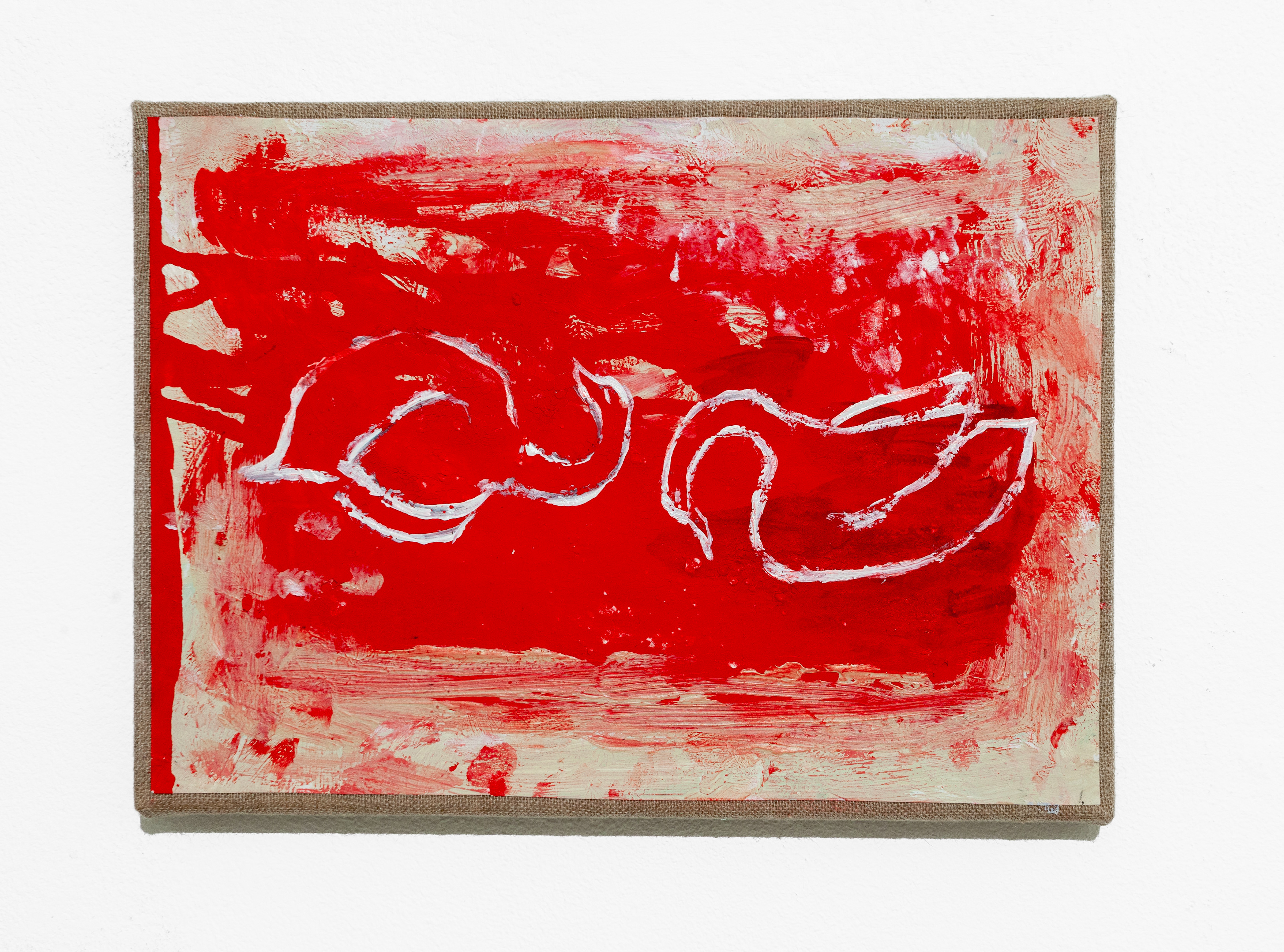 Swans Haga Park, January 2026, oil and acrylic on paper mounted on canvas, 2026 (1750 SEK)