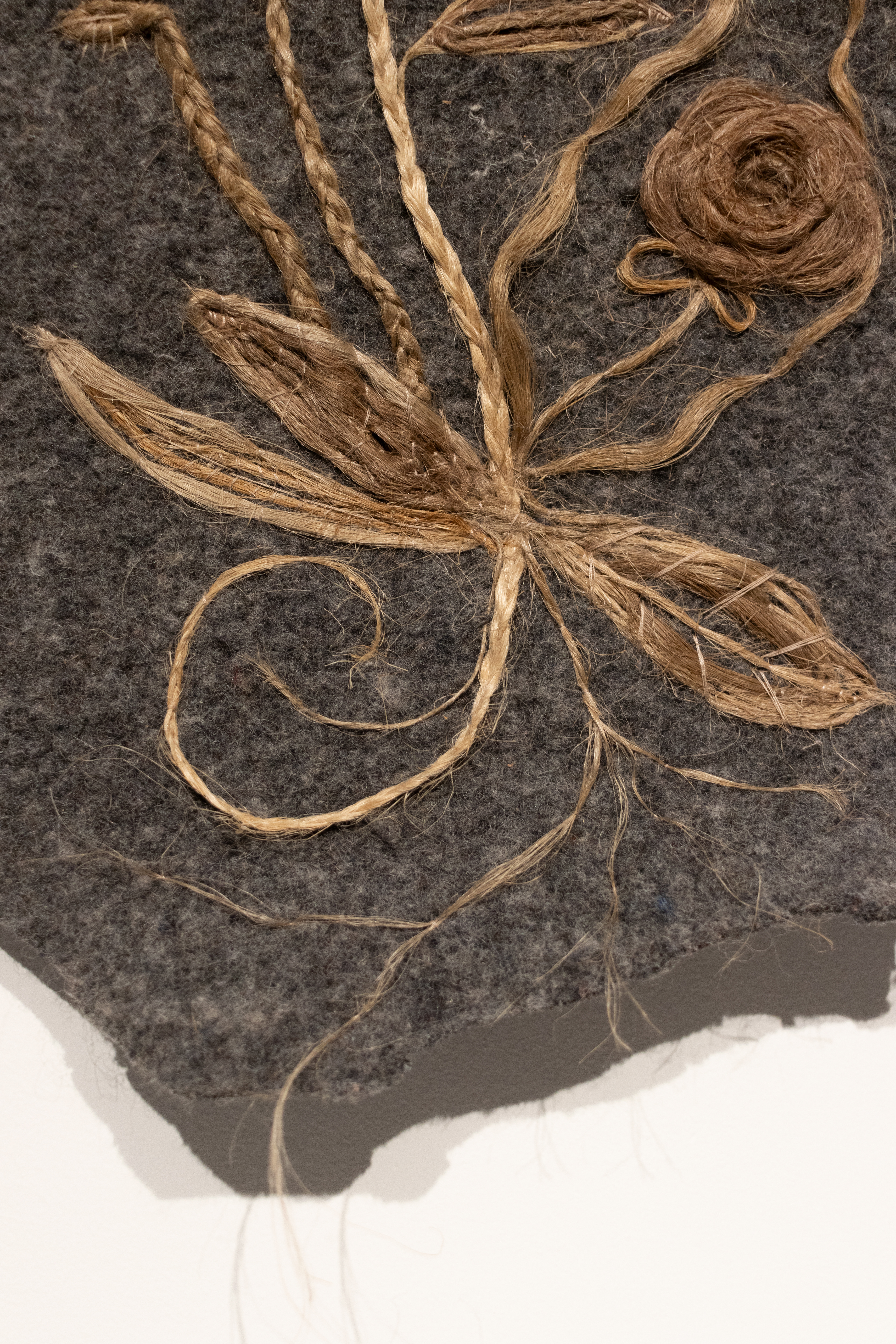 Homage a… - flax, military blanket, thread 51x26x1,5cm, 2024