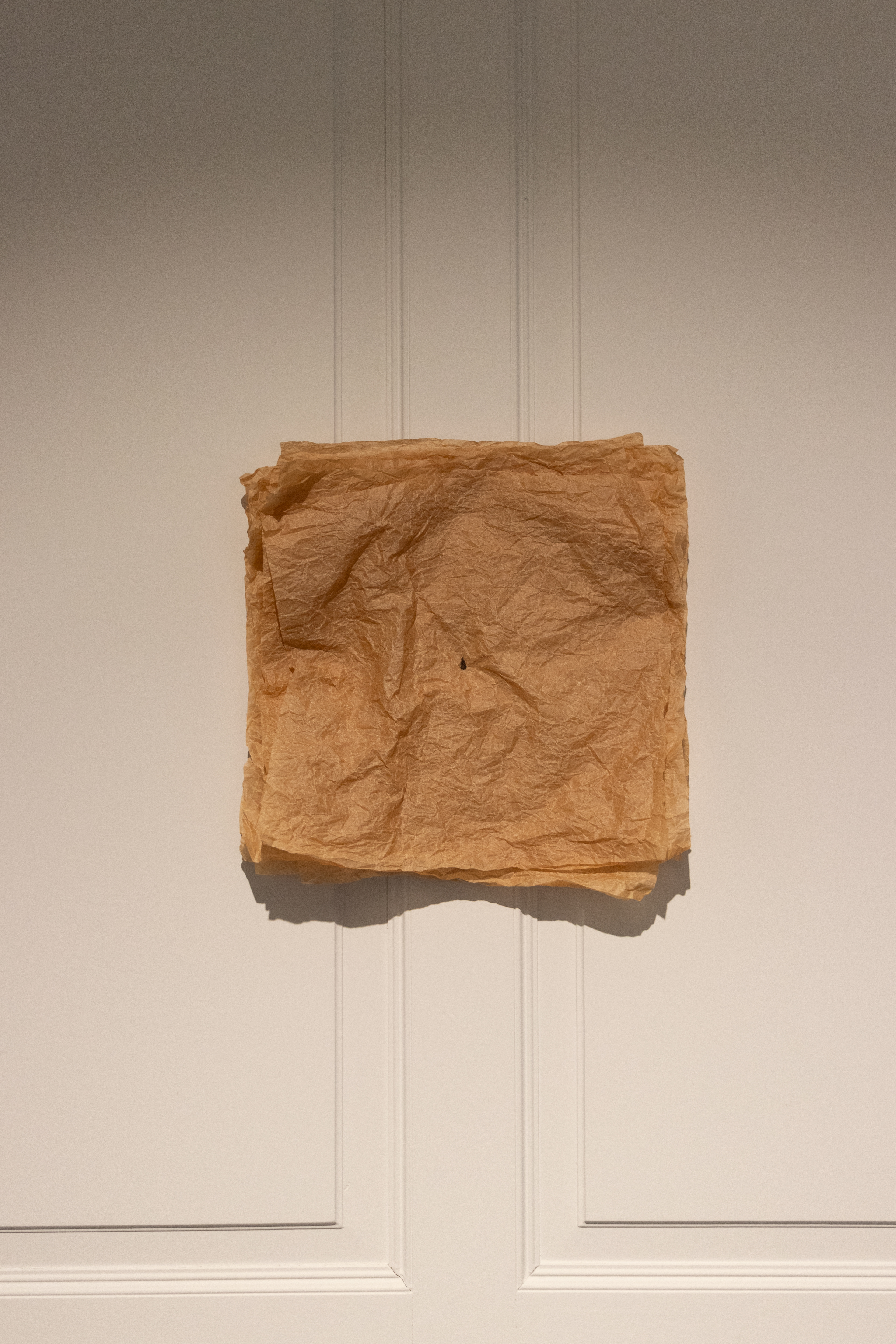 Subtle heritage - baking paper, threads 38x38x12cm, 2024