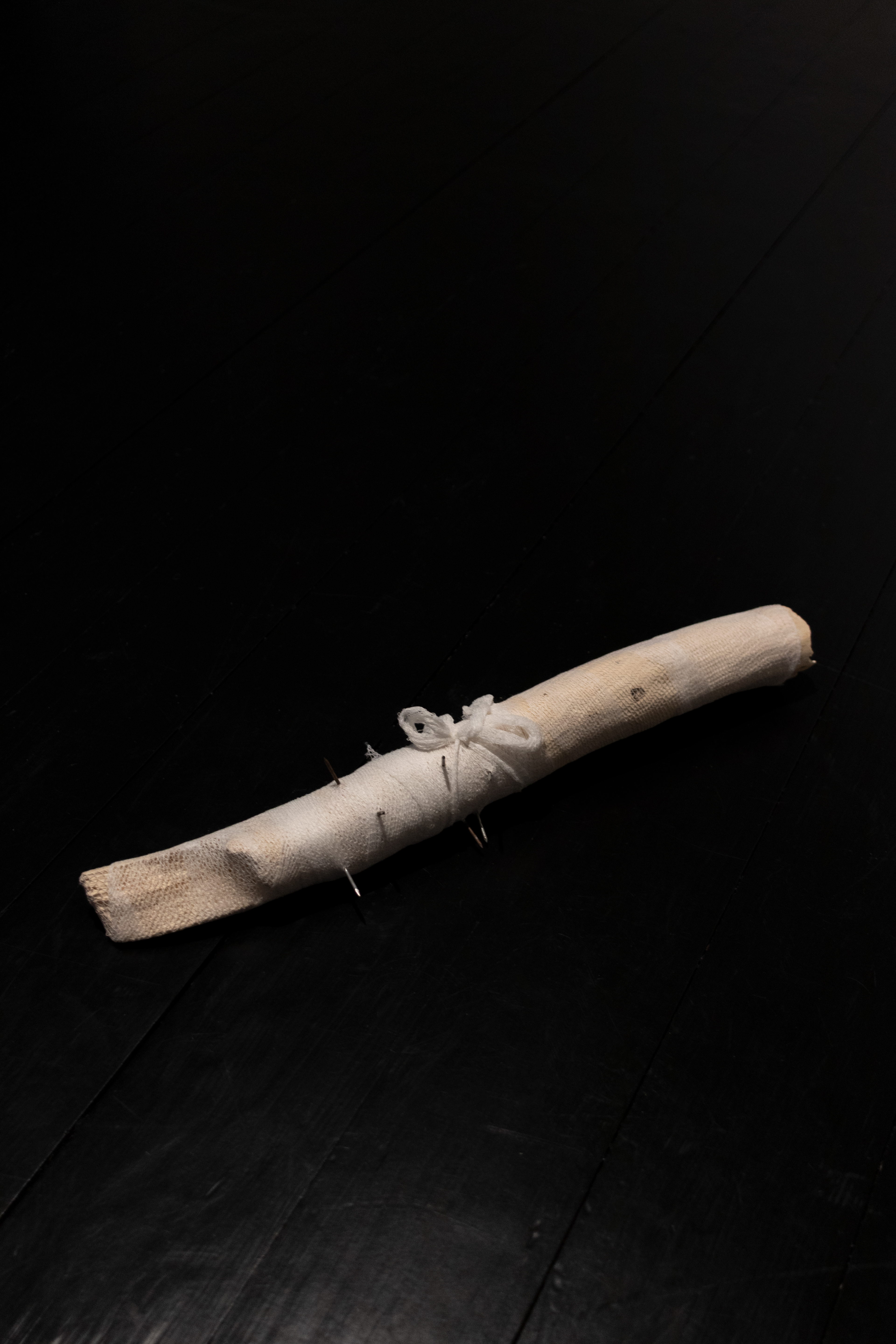 Rose - wood, nails, bandage 48x10x8cm, 2024